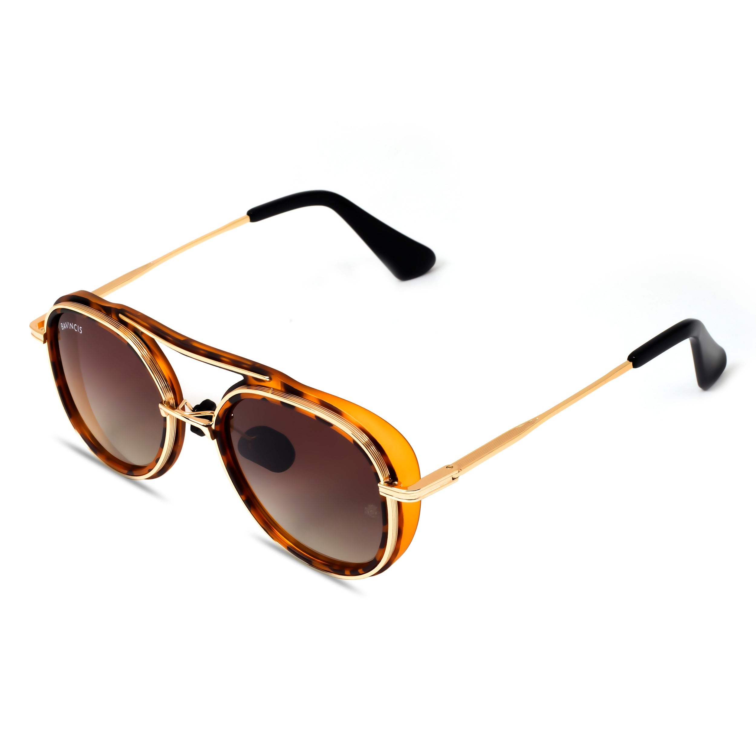 Bavincis Fleets Gold And Brown Gradient Edition Sunglasses