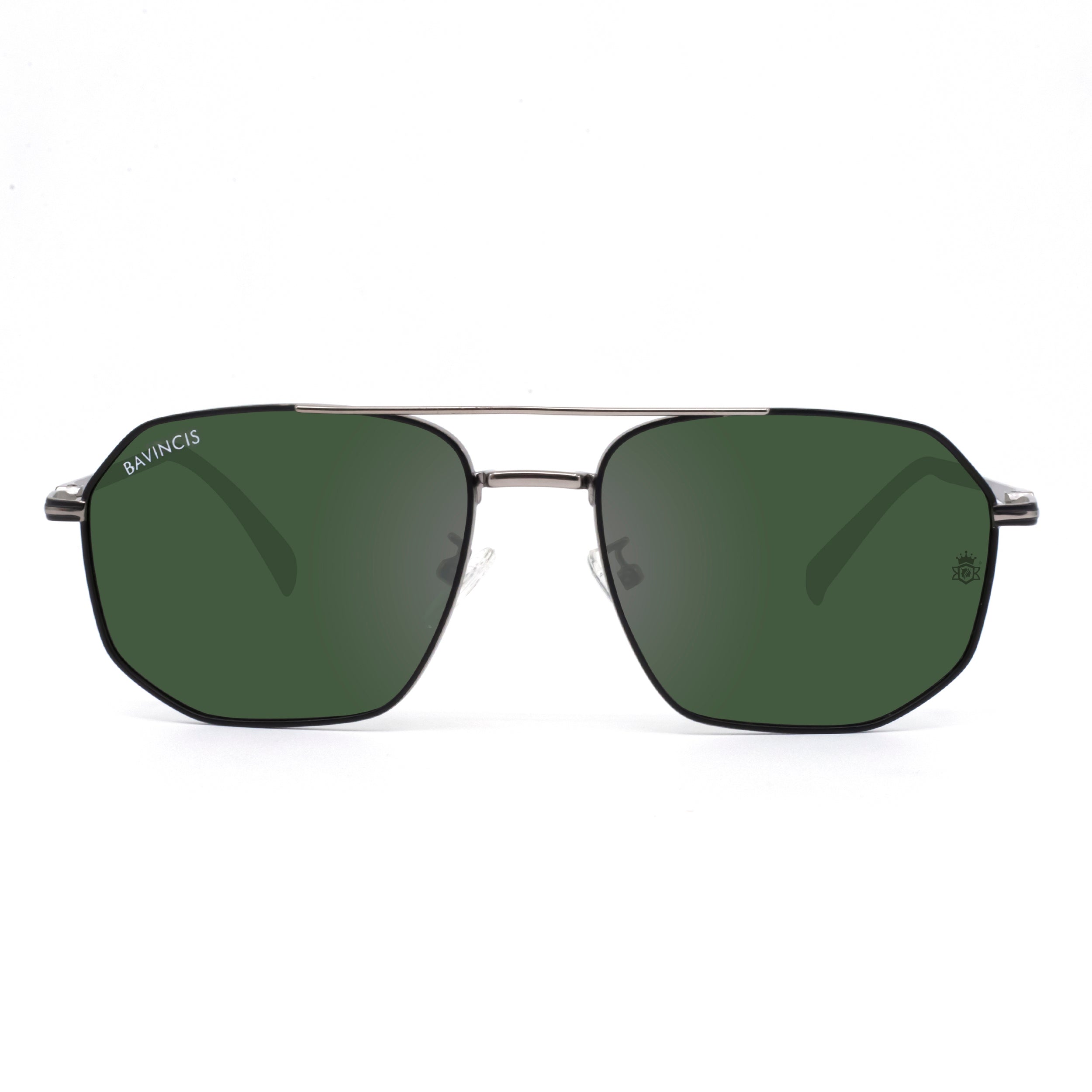 Bavincis Glance Silver And Green Edition Sunglasses