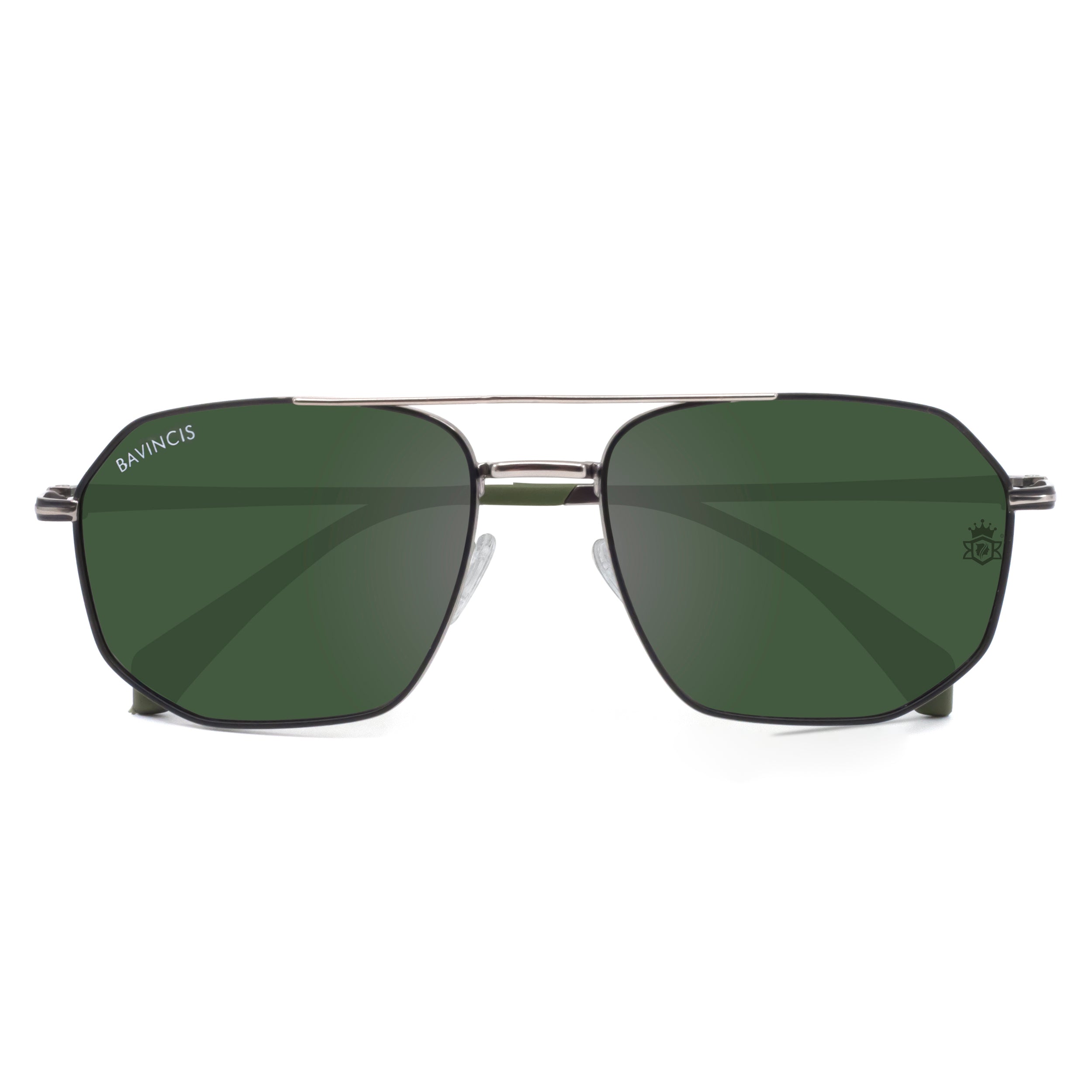 Bavincis Glance Silver And Green Edition Sunglasses
