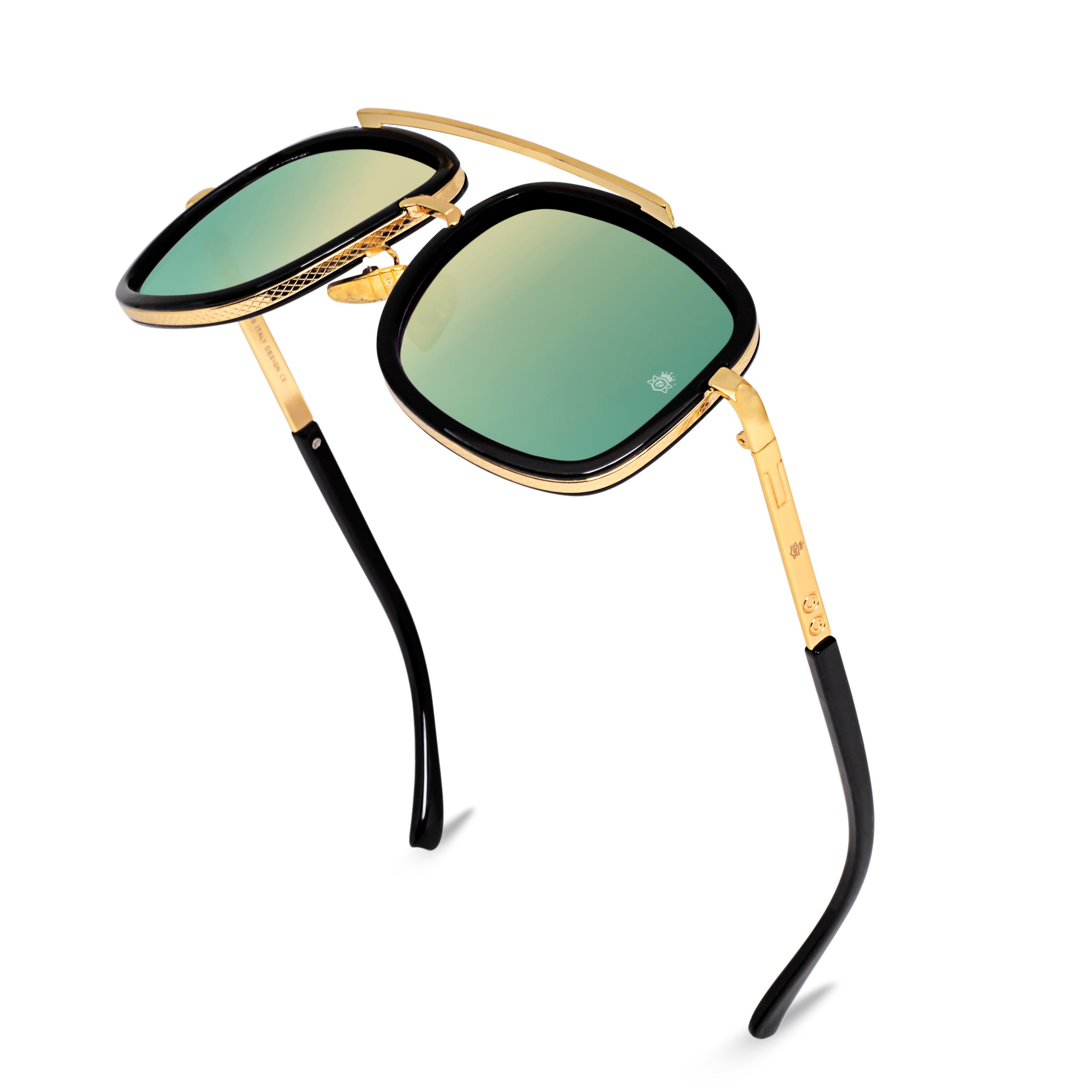 Bavincis Spectral Gold And Green Mercury Edition Sunglasses