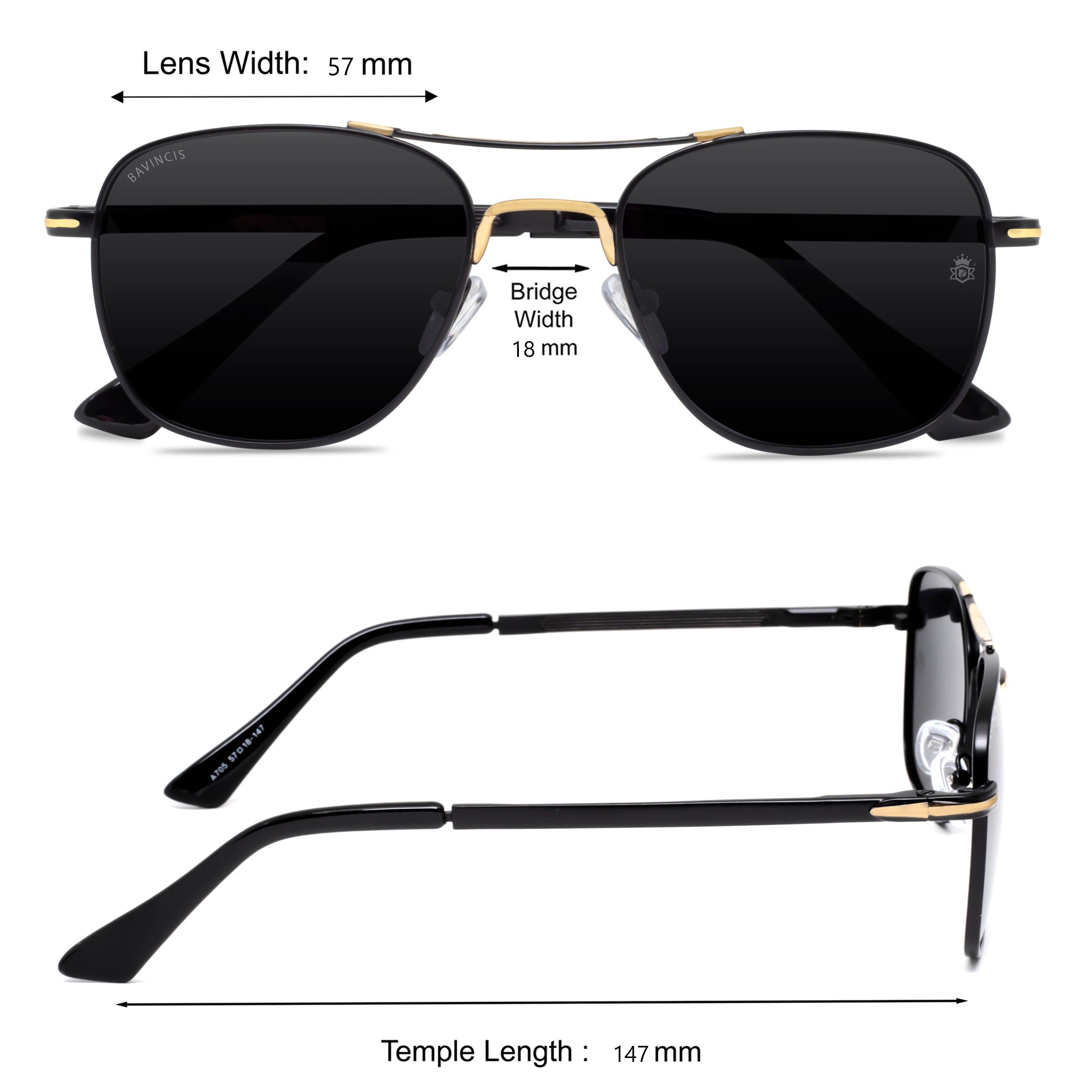 Bavincis Focal Black And Gold-Black Edition Sunglasses