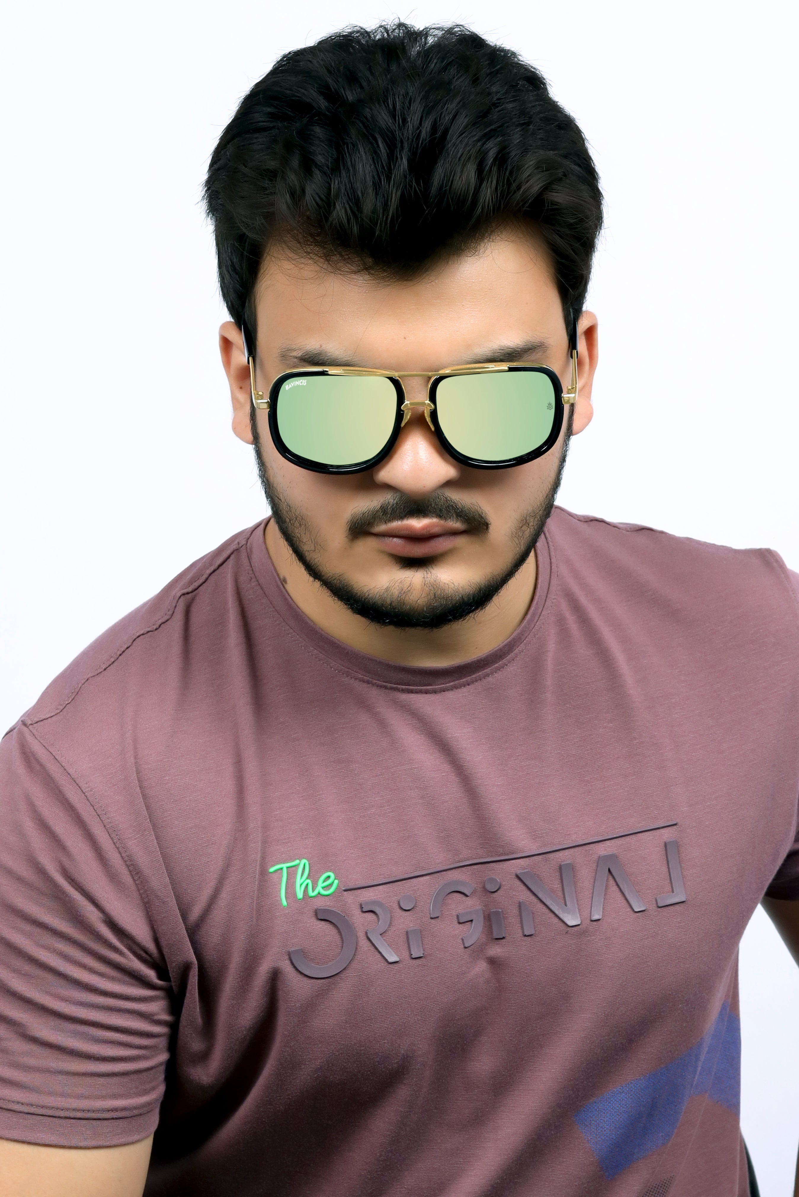 Bavincis Spectral Gold And Green Mercury Edition Sunglasses
