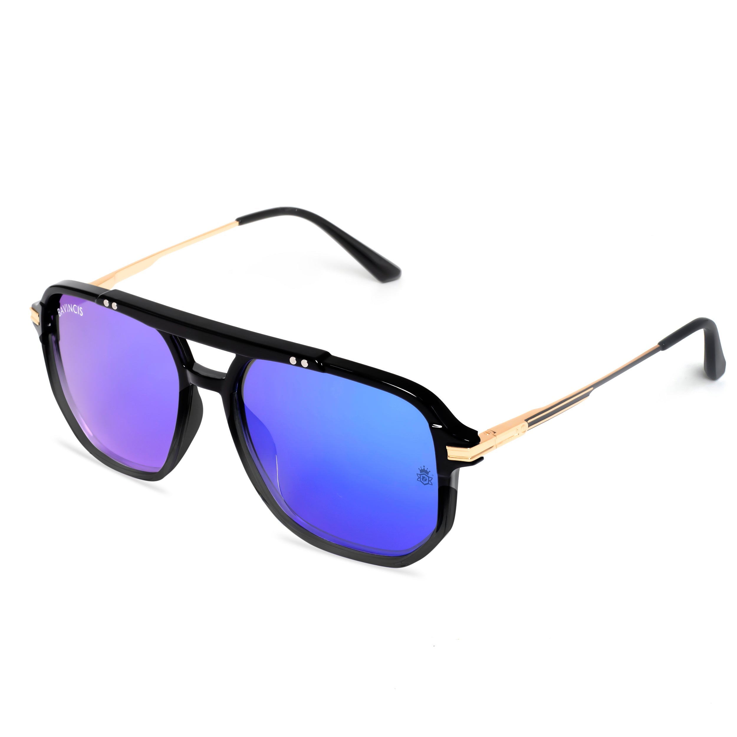 Bavincis Fixton Gold And Dark Blue Edition Sunglasses