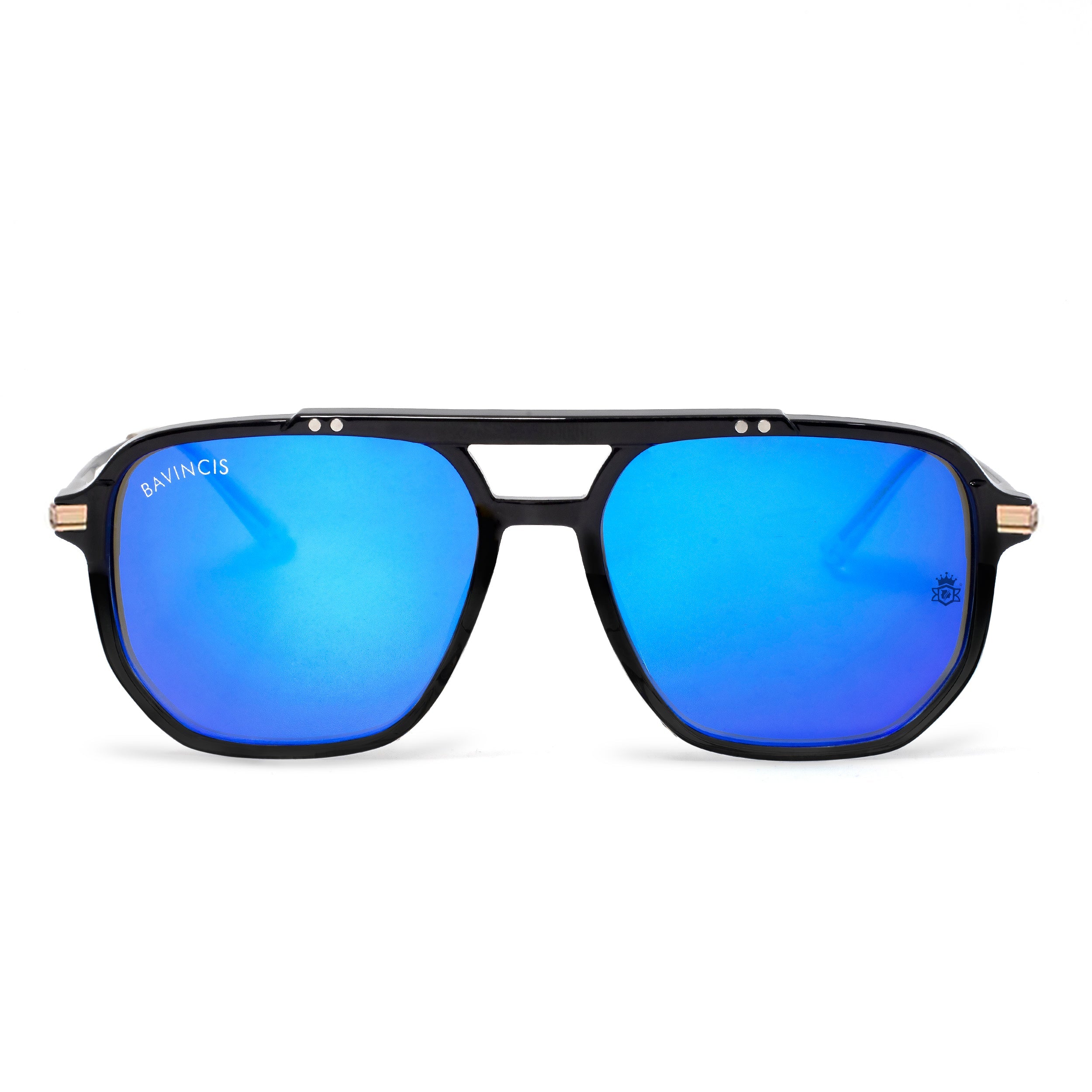 Bavincis Fixton Gold And Dark Blue Edition Sunglasses