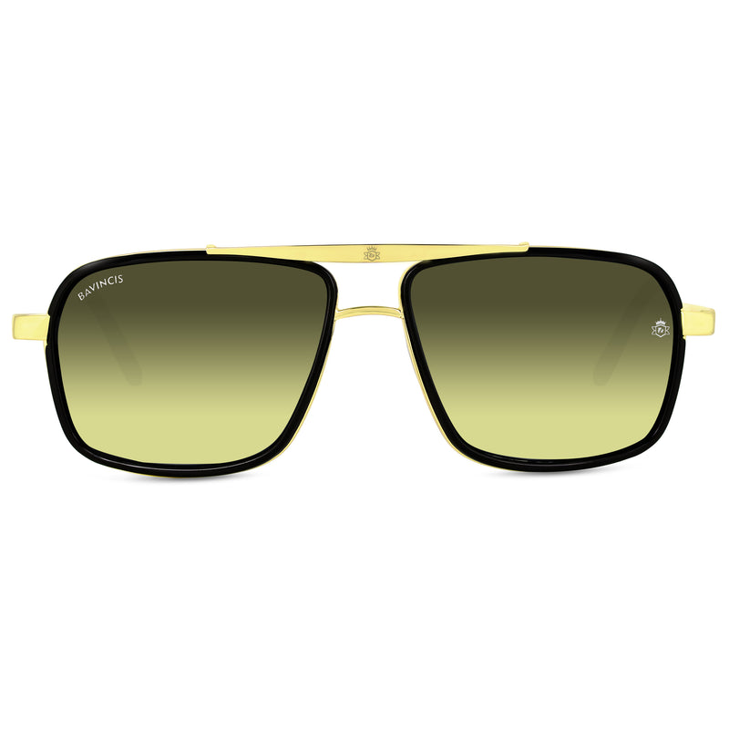Bavincis Stanly D11 Gold And Yellow Green Gradient Edition Sunglasses