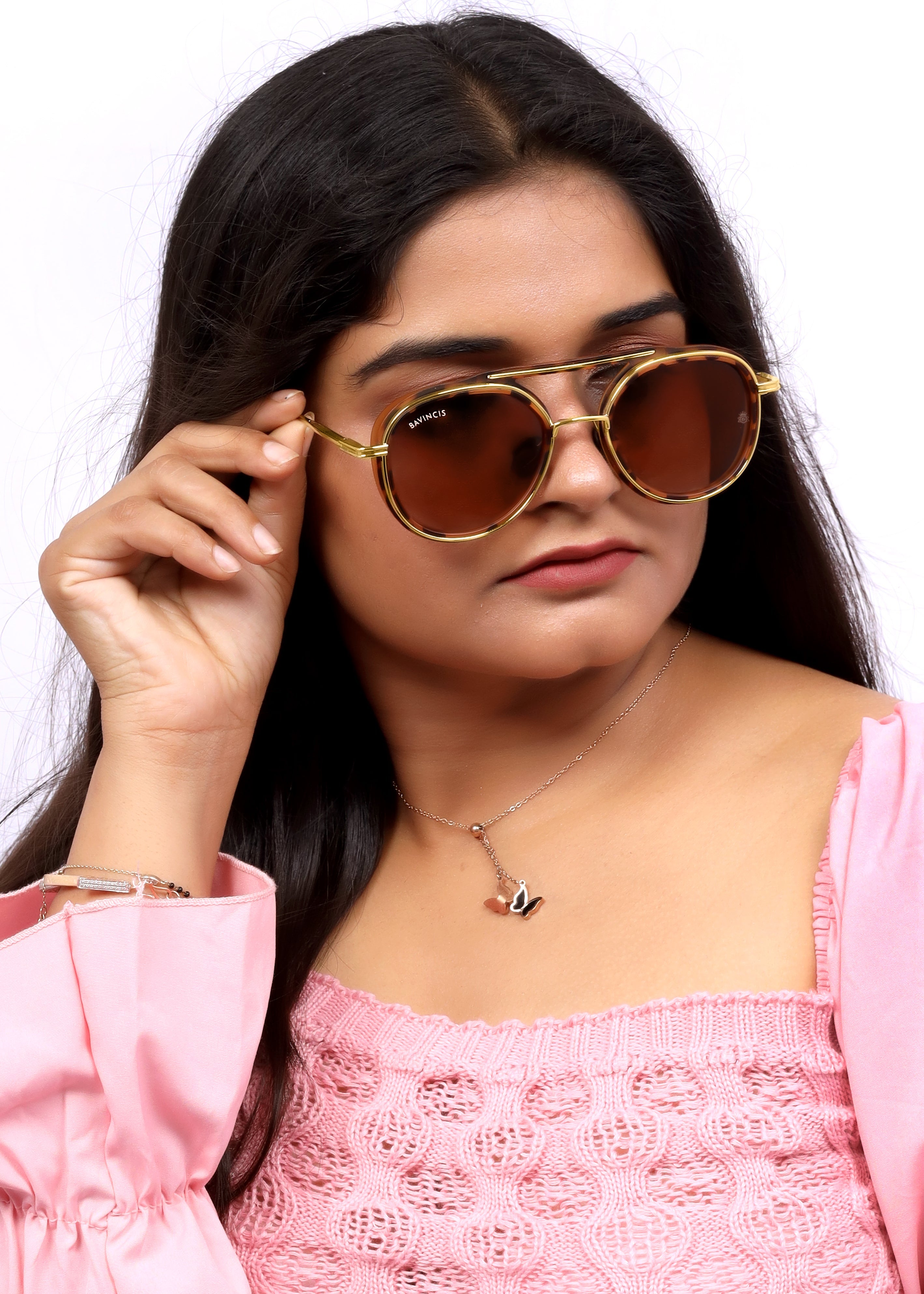 Bavincis Fleets Gold And Brown Gradient Edition Sunglasses