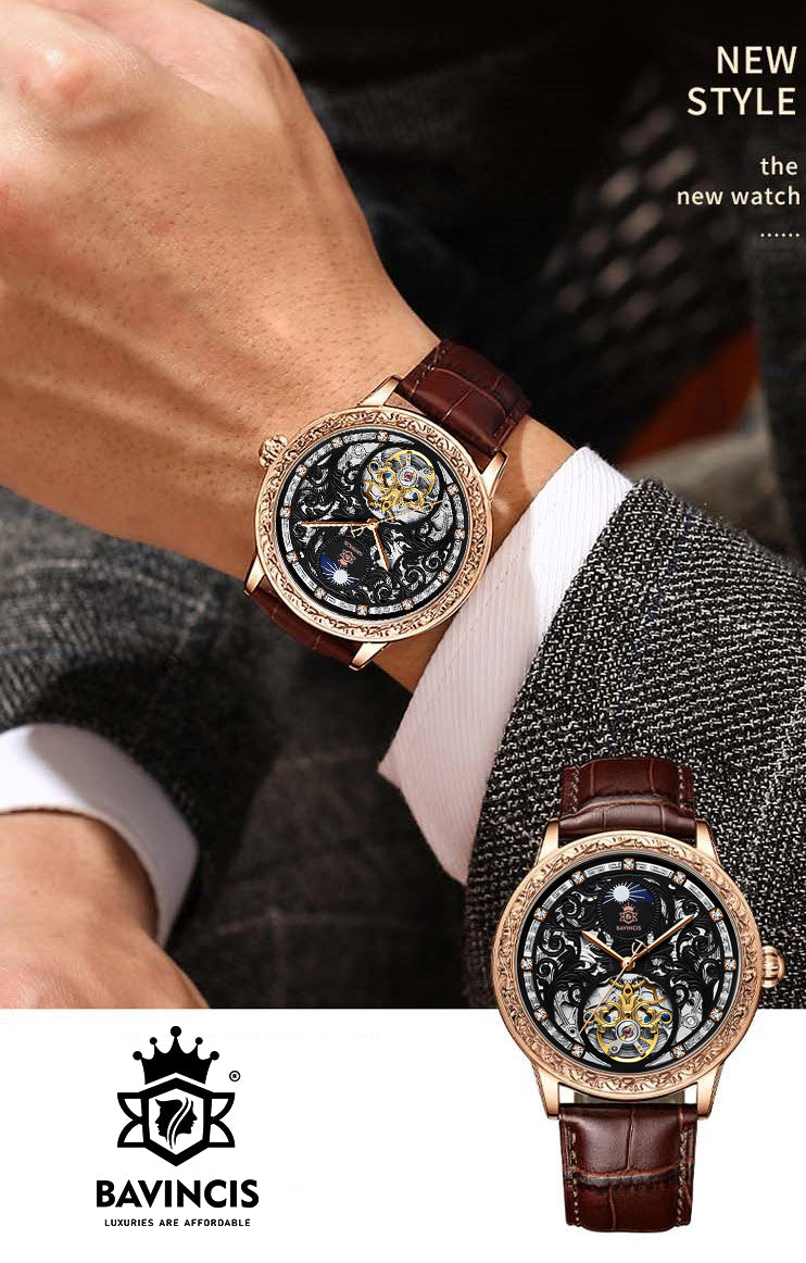 Bavincis Knox Black and Brown I Automatic Watch - BAVINCIS