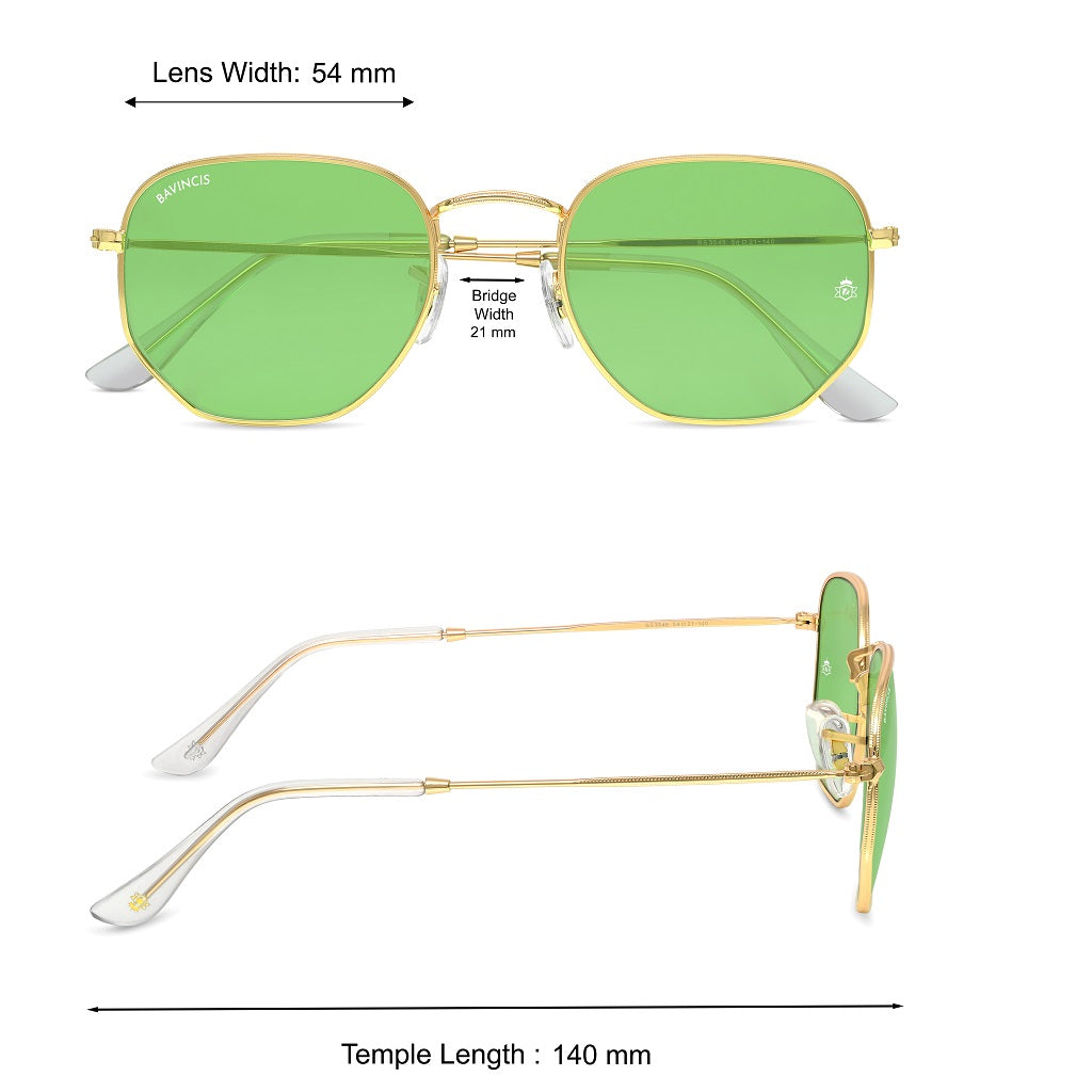Bavincis Gemini Gold And Green Candy Edition Sunglasses