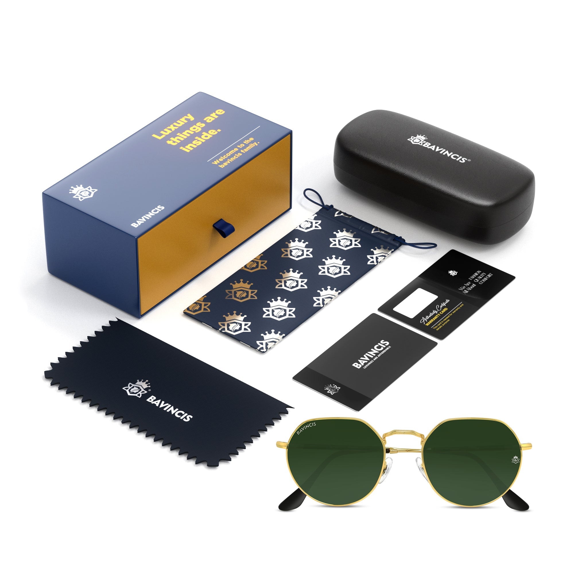 Bavincis Cooper Gold And Green Edition Sunglasses