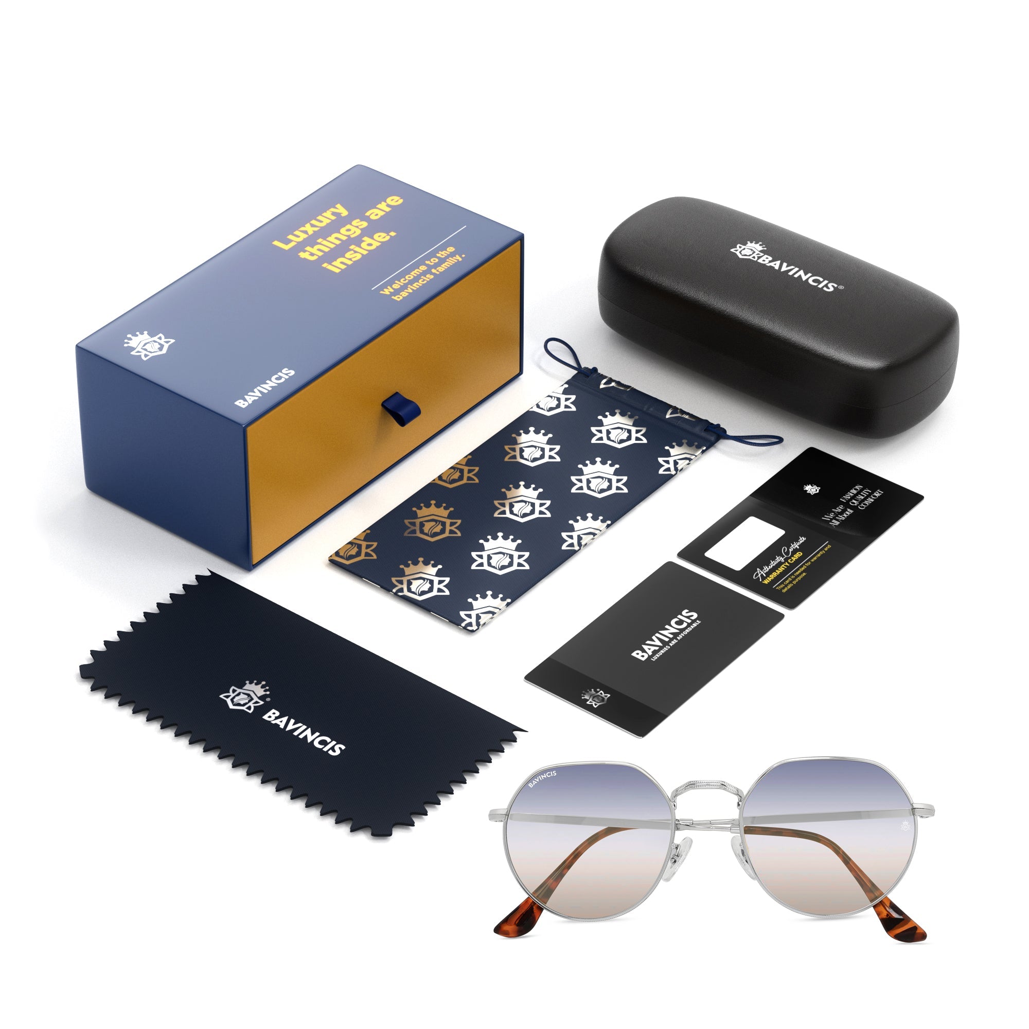 Bavincis Cooper Silver And Blue-Brown Gradient Edition Sunglasses