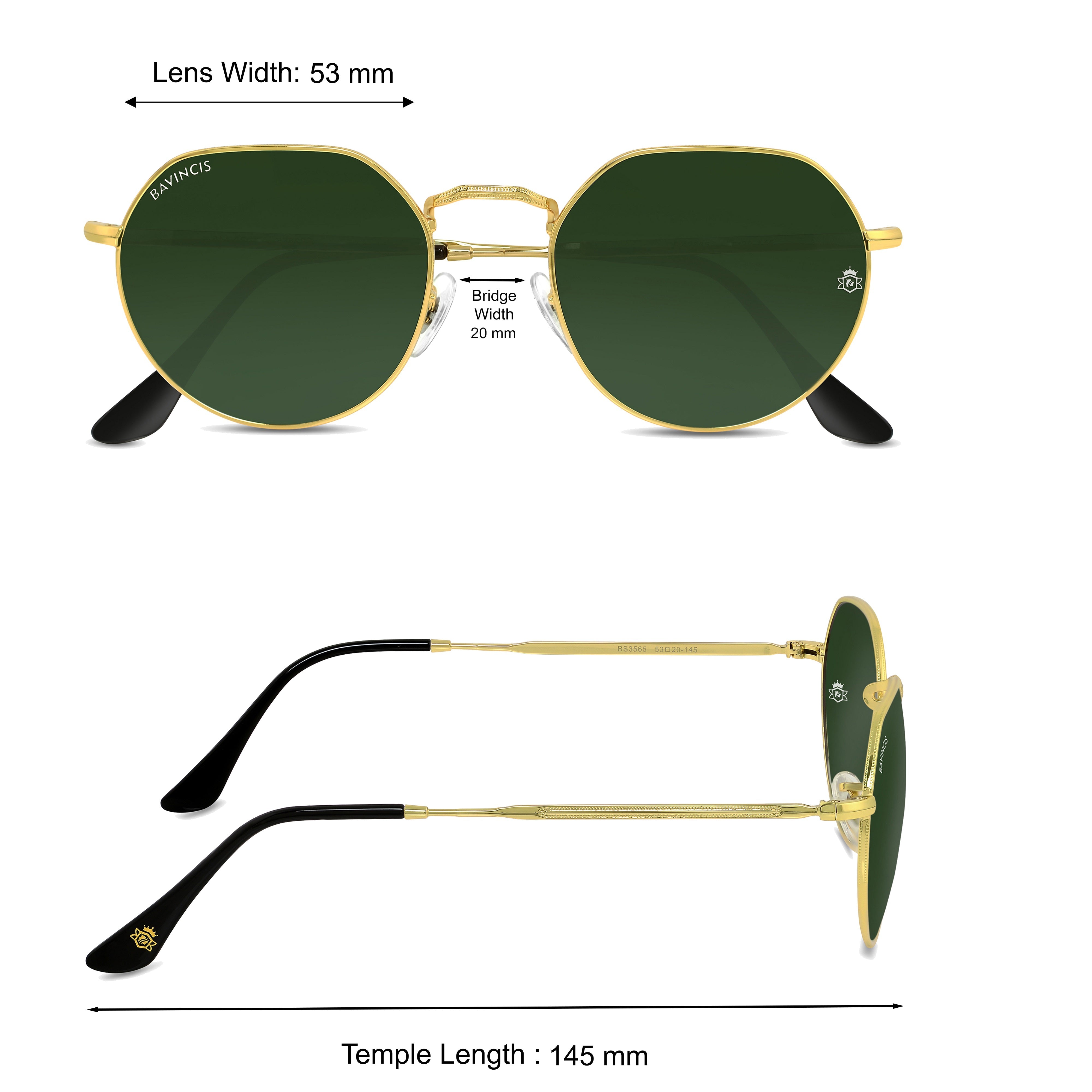 Bavincis Cooper Gold And Green Edition Sunglasses