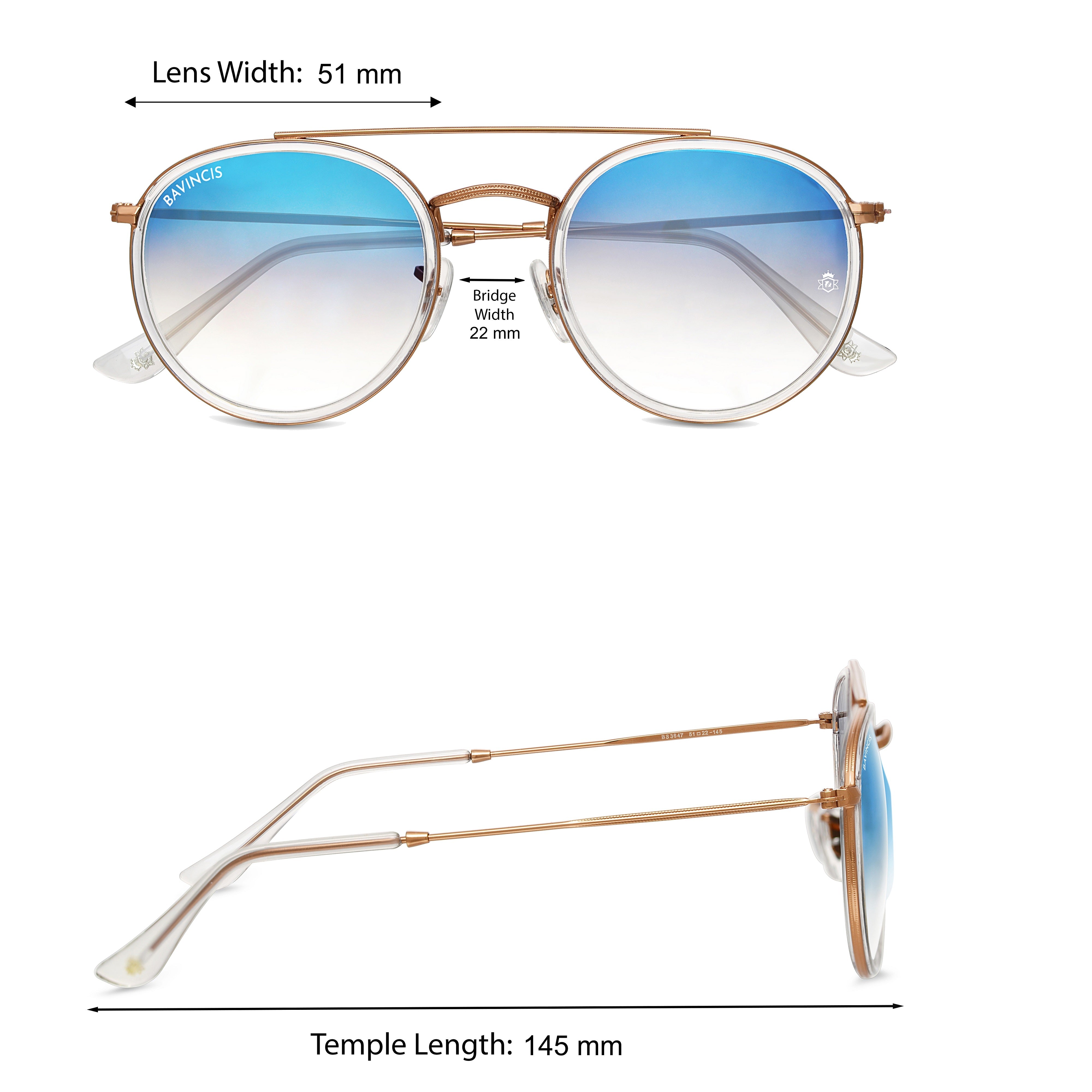 Bavincis Joyce Rose Gold And Blue Gradient Edition sunglasses - BAVINCIS