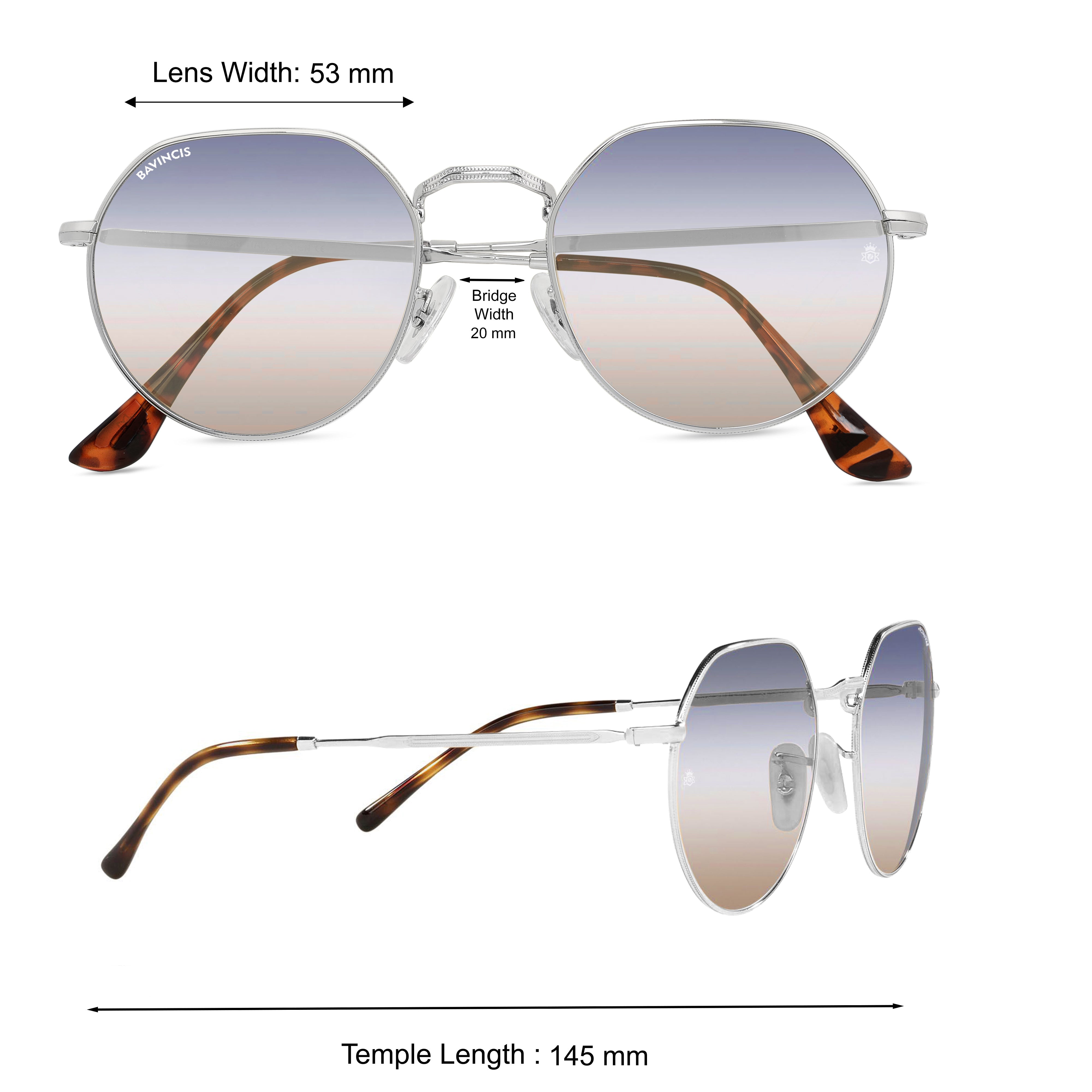Bavincis Cooper Silver And Blue-Brown Gradient Edition Sunglasses