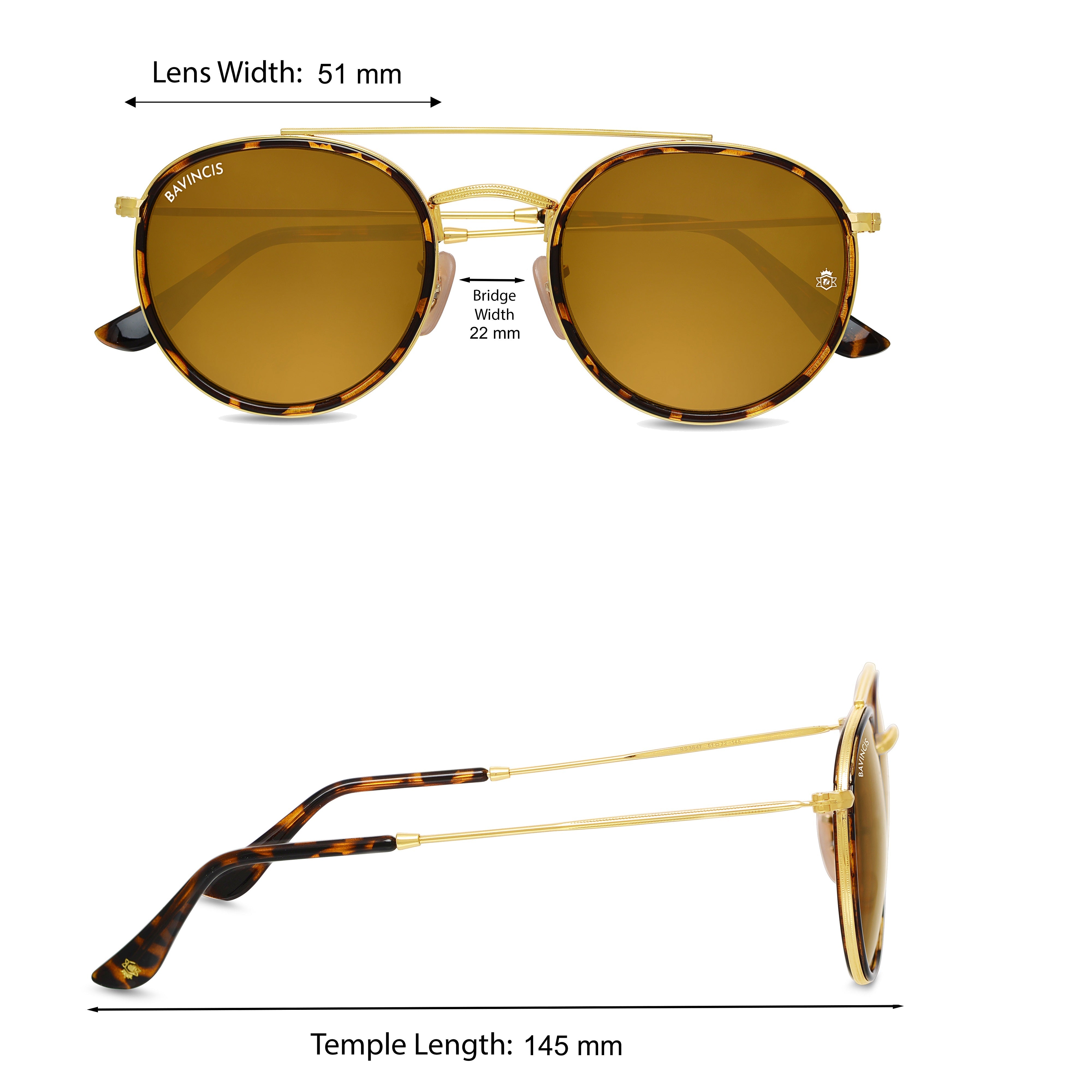 Bavincis Joyce T.Gold And Brown Edition sunglasses - BAVINCIS