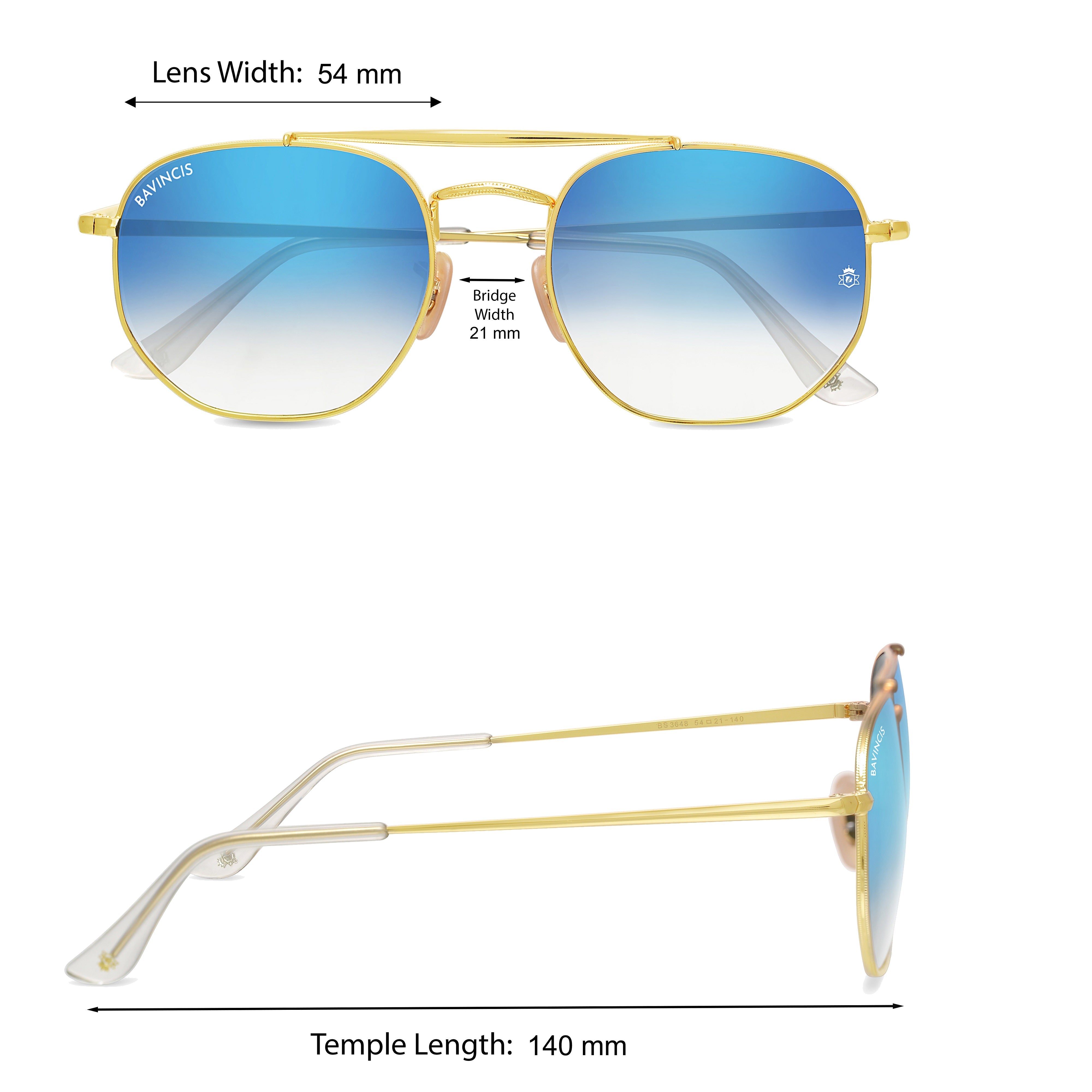 Bavincis Sparkle Gold And Blue Gradient Edition Sunglasses - BAVINCIS