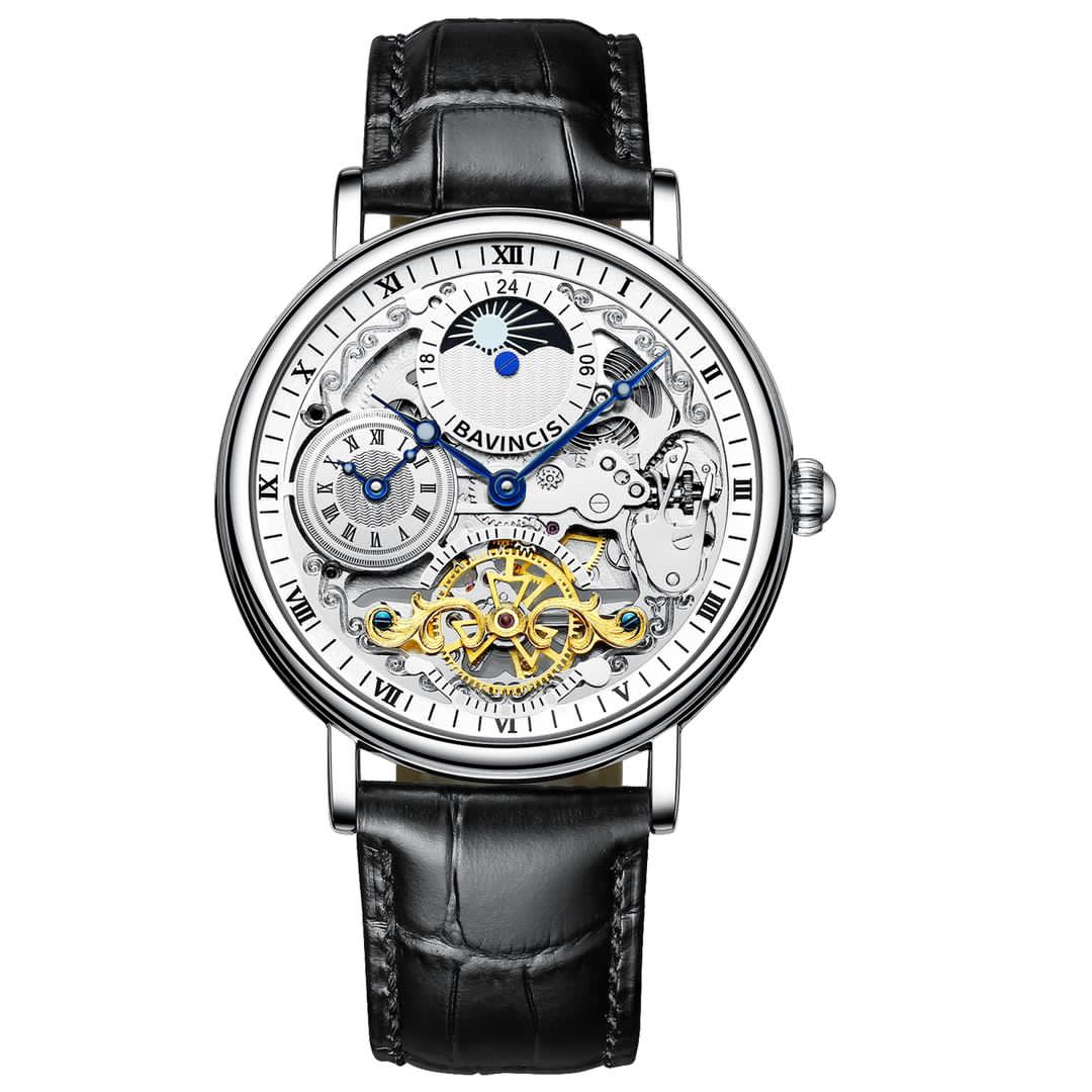 Bavincis Marcia Silver and Black I Automatic Watch - BAVINCIS