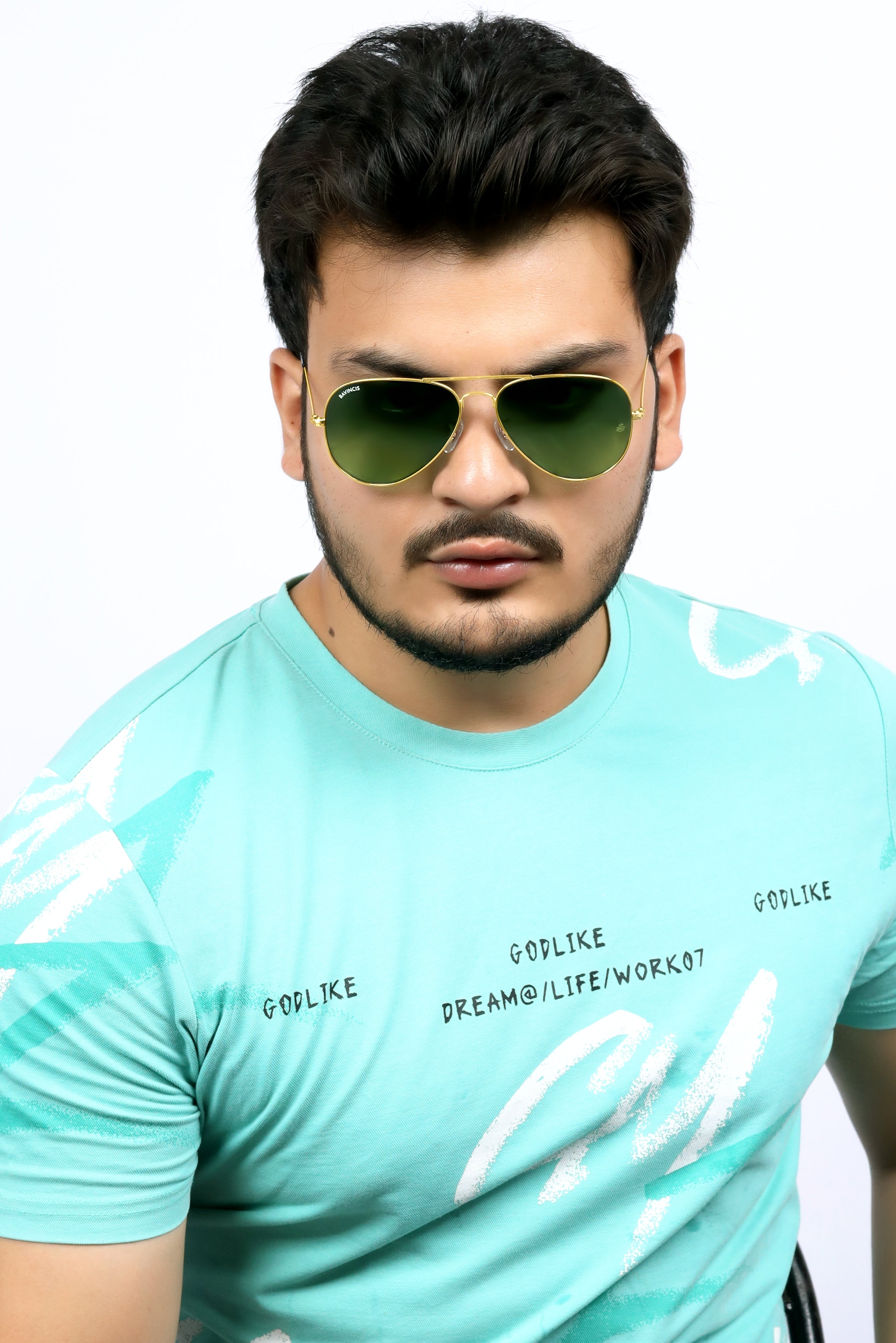 Bavincis Tommy Gold And Green Gradient Edition Sunglasses