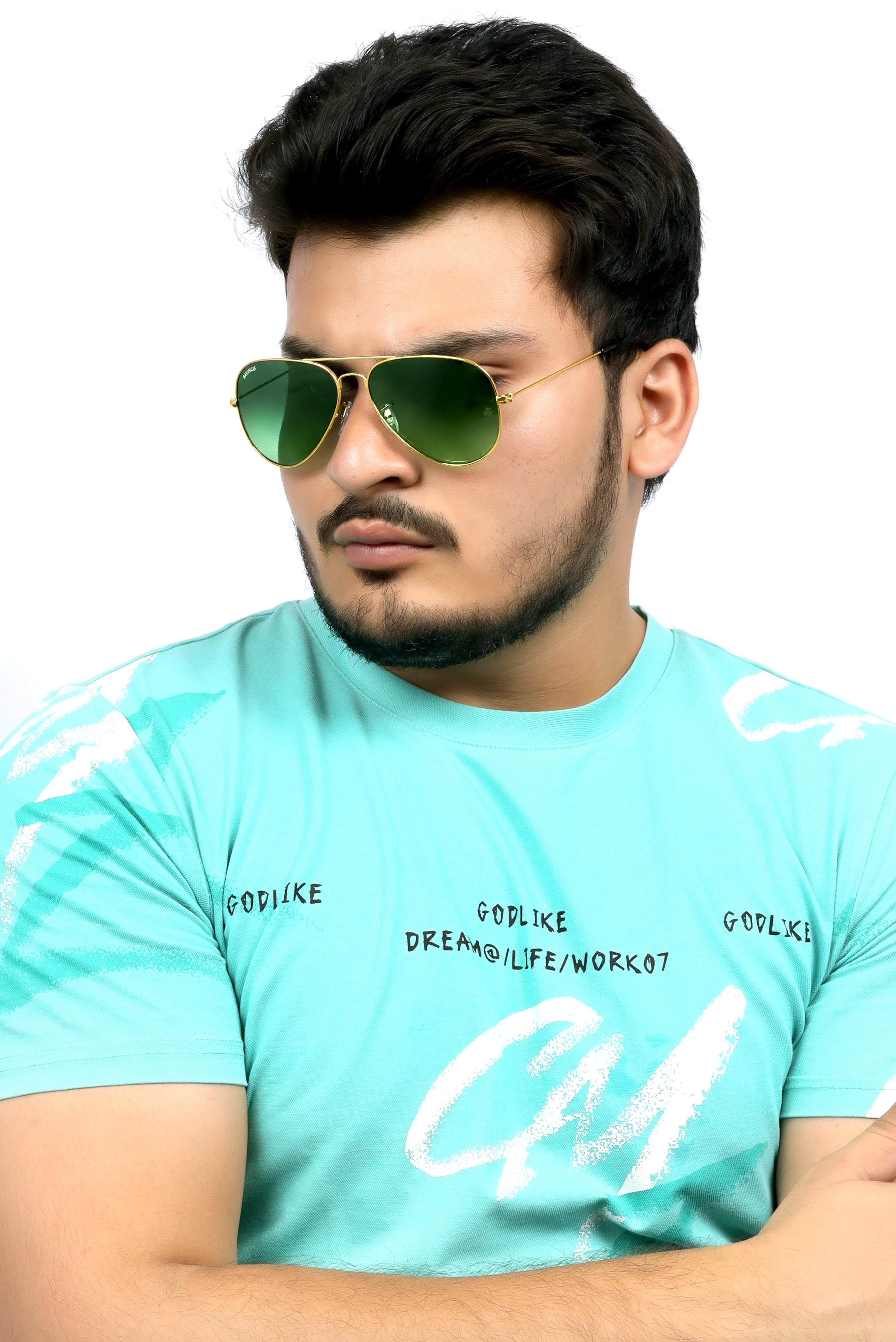 Bavincis Tommy Gold And Green Gradient Edition Sunglasses