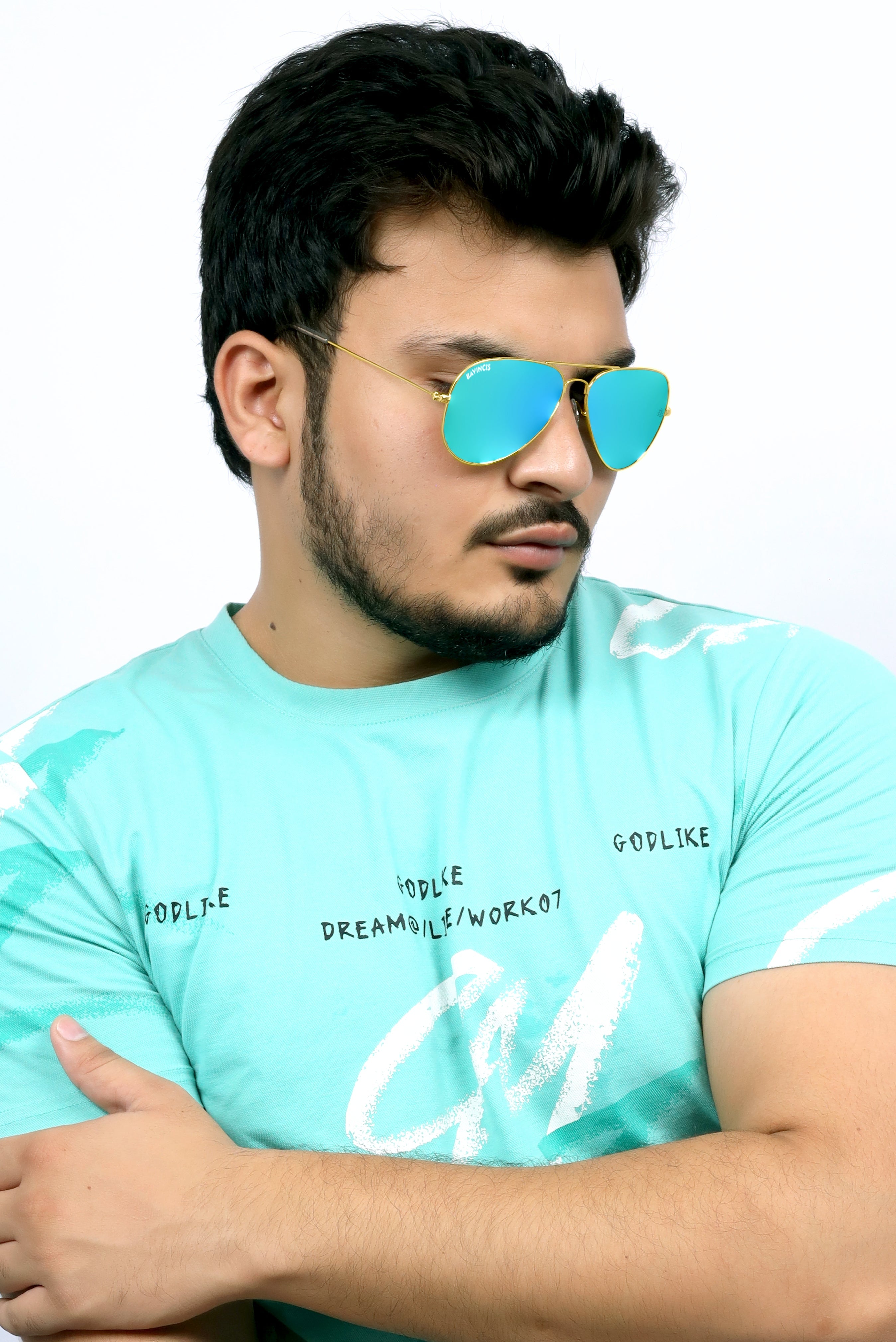 Bavincis Tommy Gold Green Mercury Edition Sunglasses