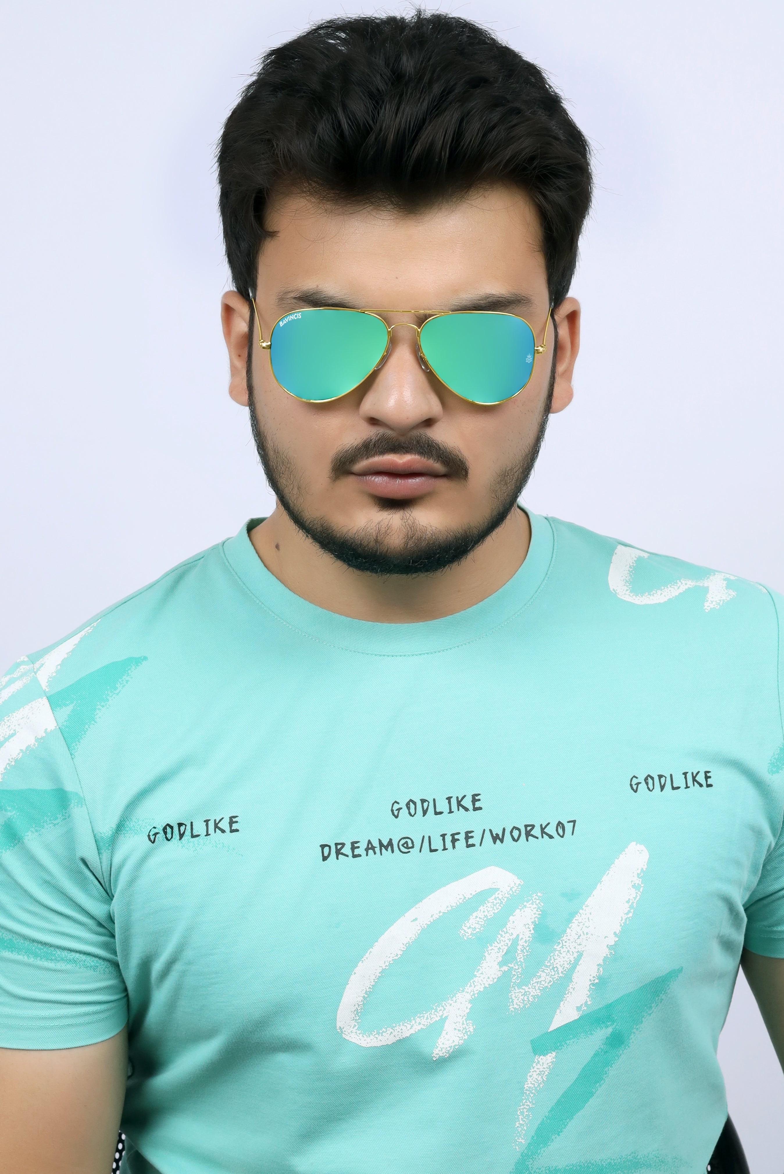 Bavincis Tommy Gold Green Mercury Edition Sunglasses