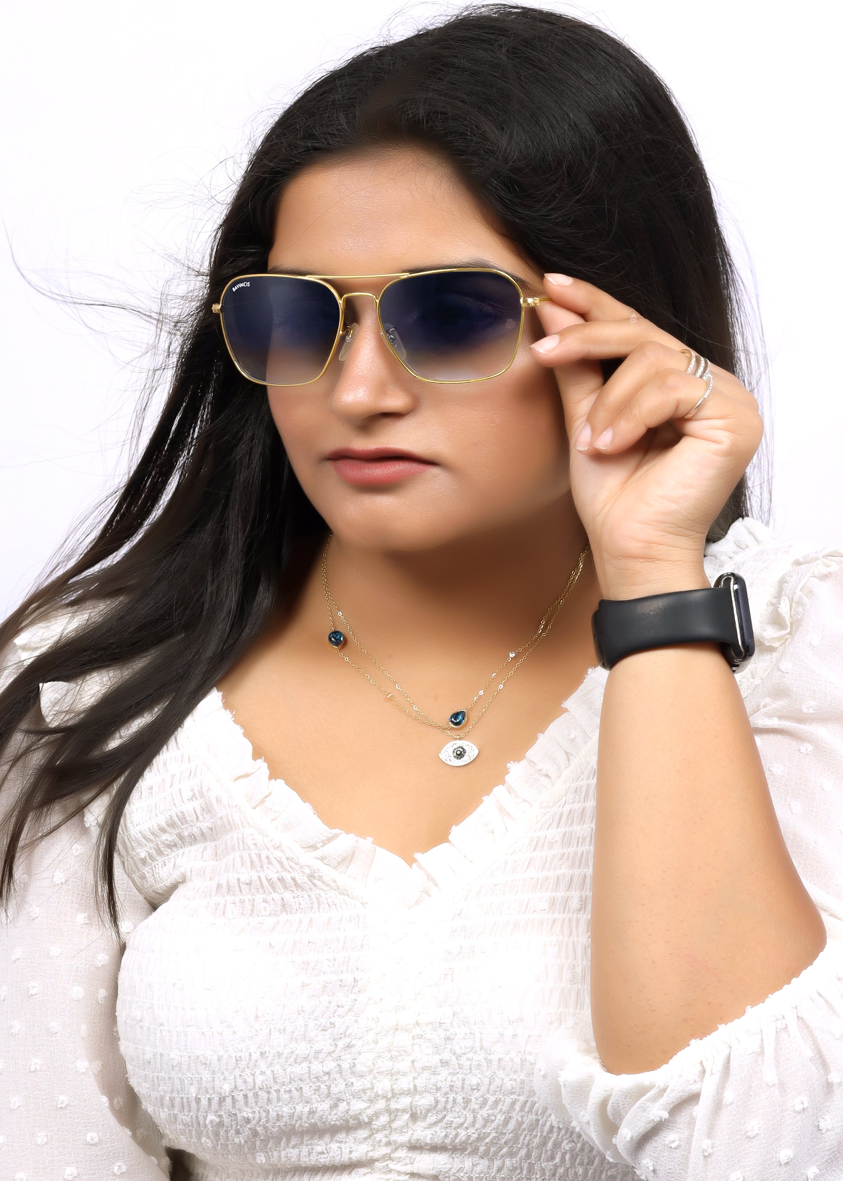 Bavincis Carloz Gold And Blue Gradient Edition Sunglasses