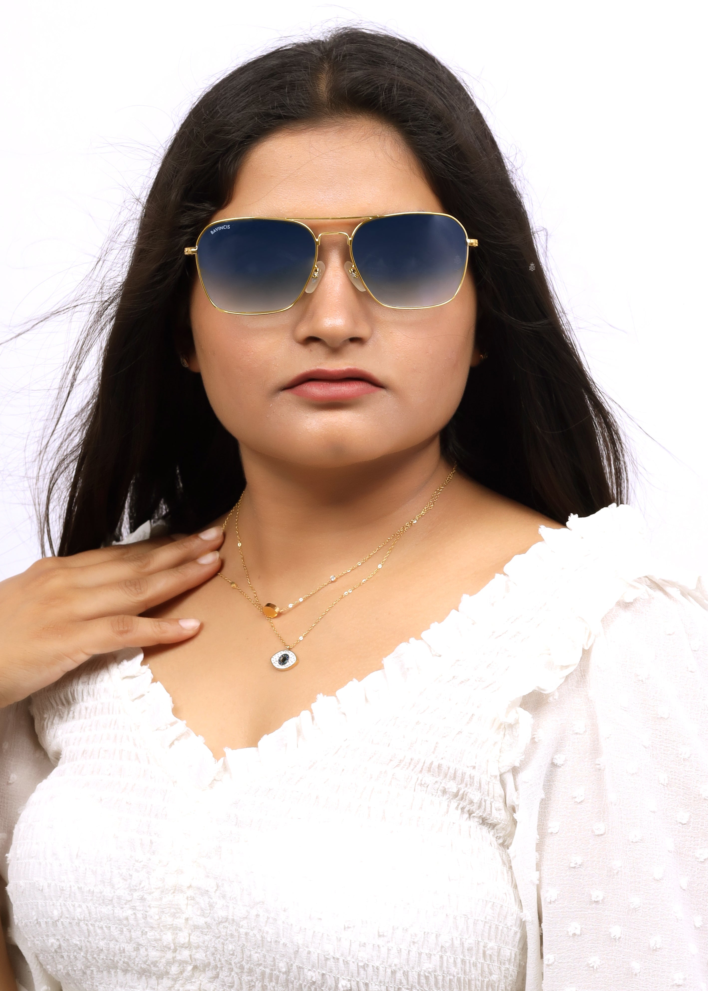 Bavincis Carloz Gold And Blue Gradient Edition Sunglasses
