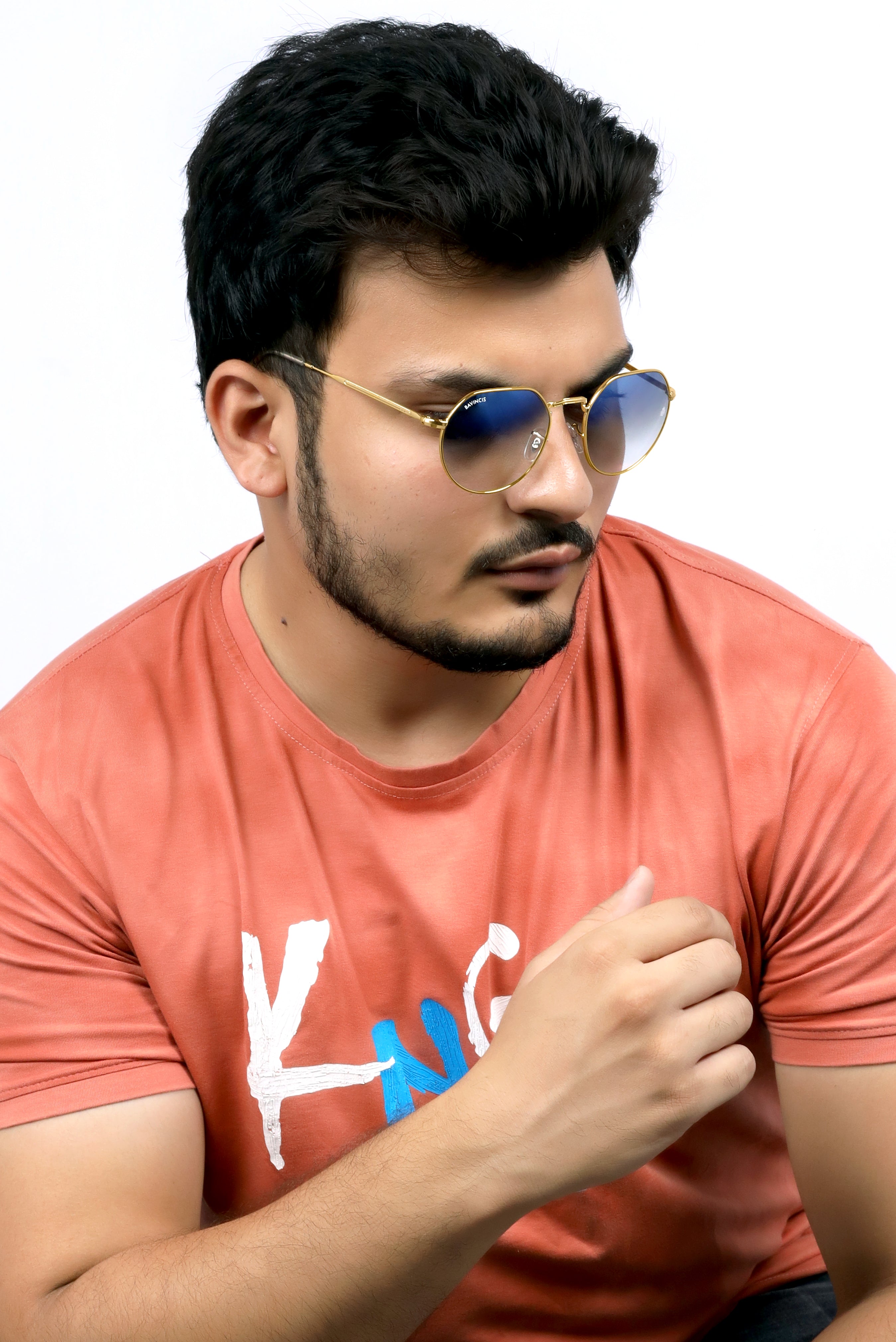 Bavincis Cooper Gold And Blue Gradient Edition Sunglasses