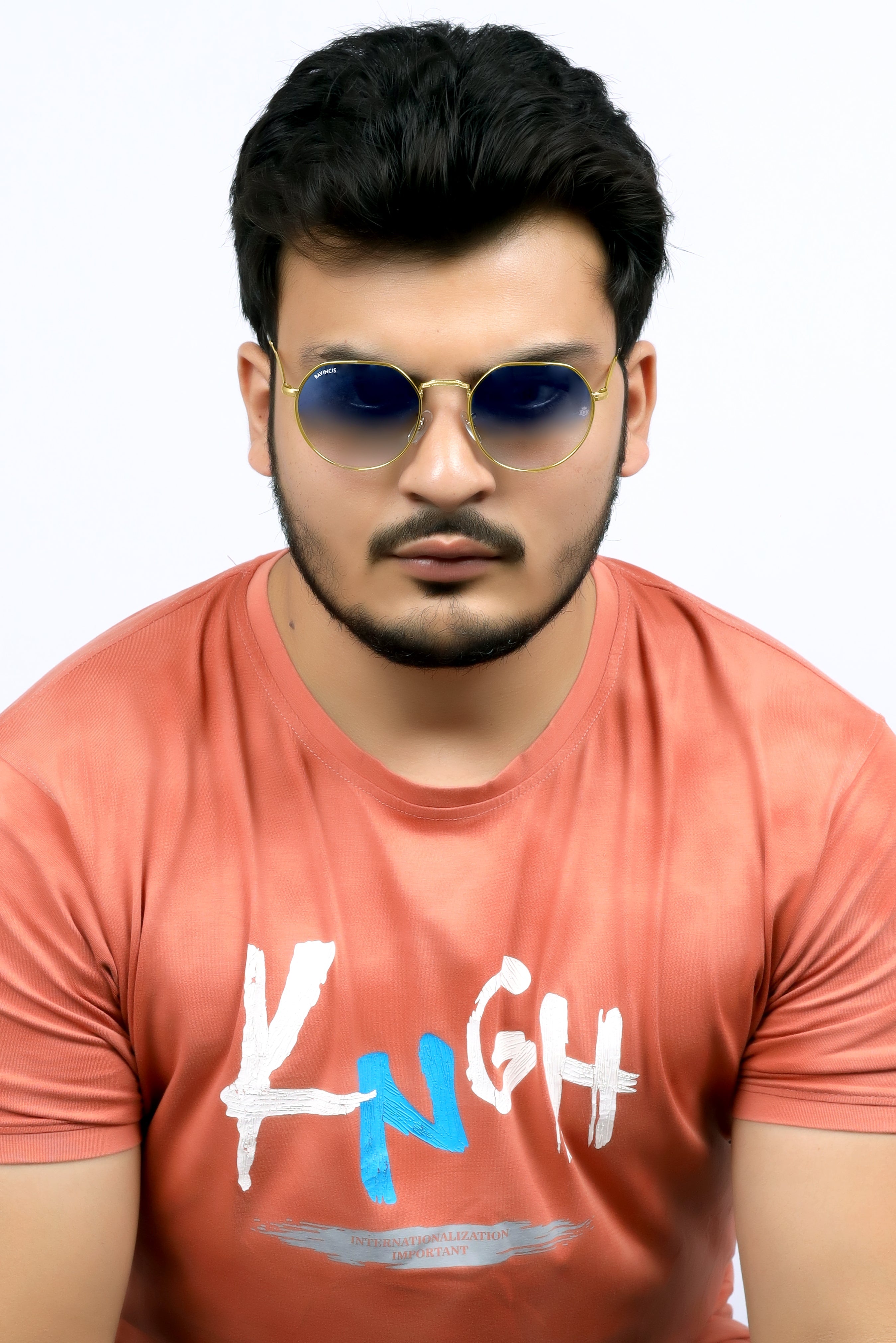 Bavincis Cooper Gold And Blue Gradient Edition Sunglasses