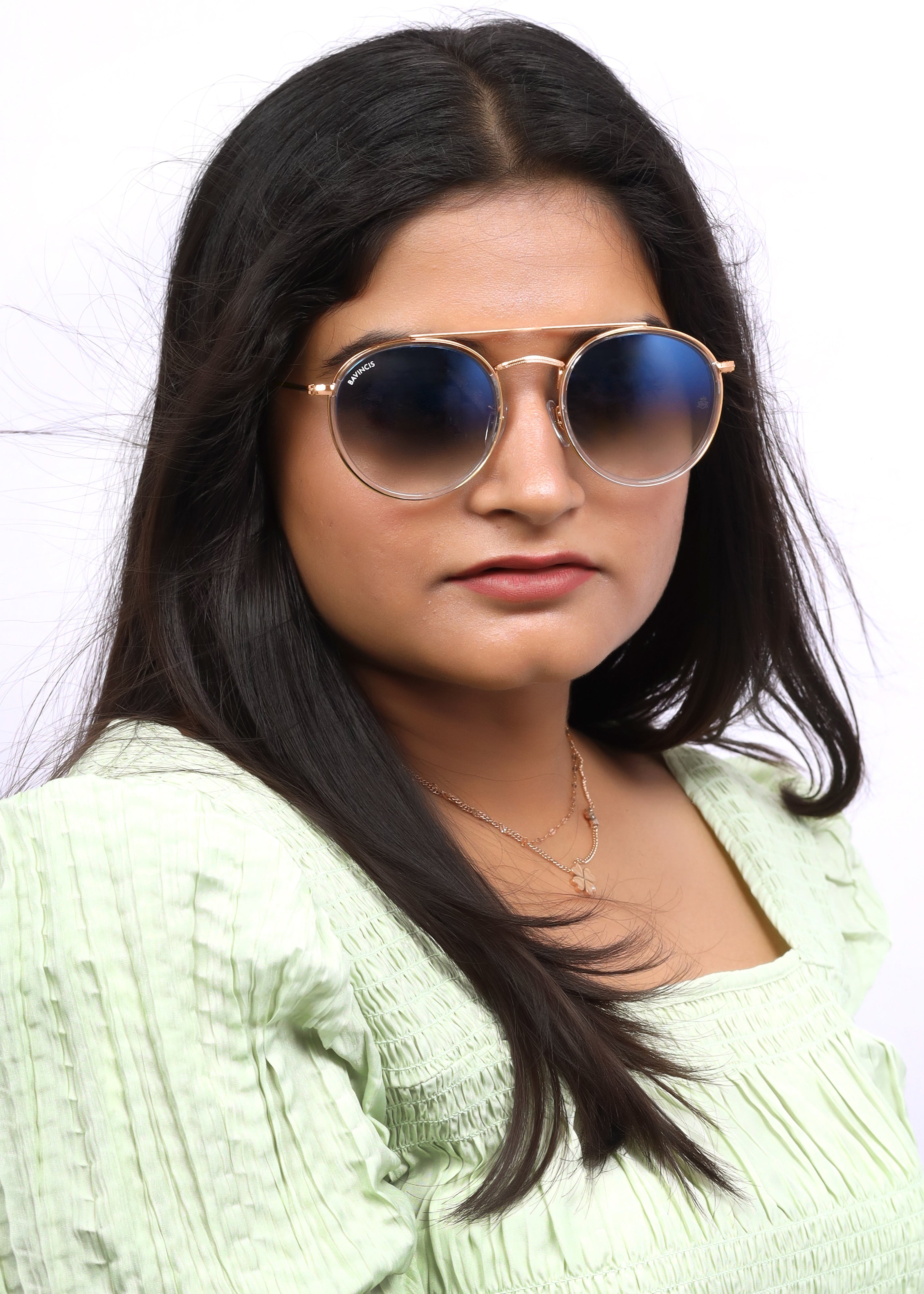 Bavincis Joyce Rose Gold And Blue Gradient Edition sunglasses