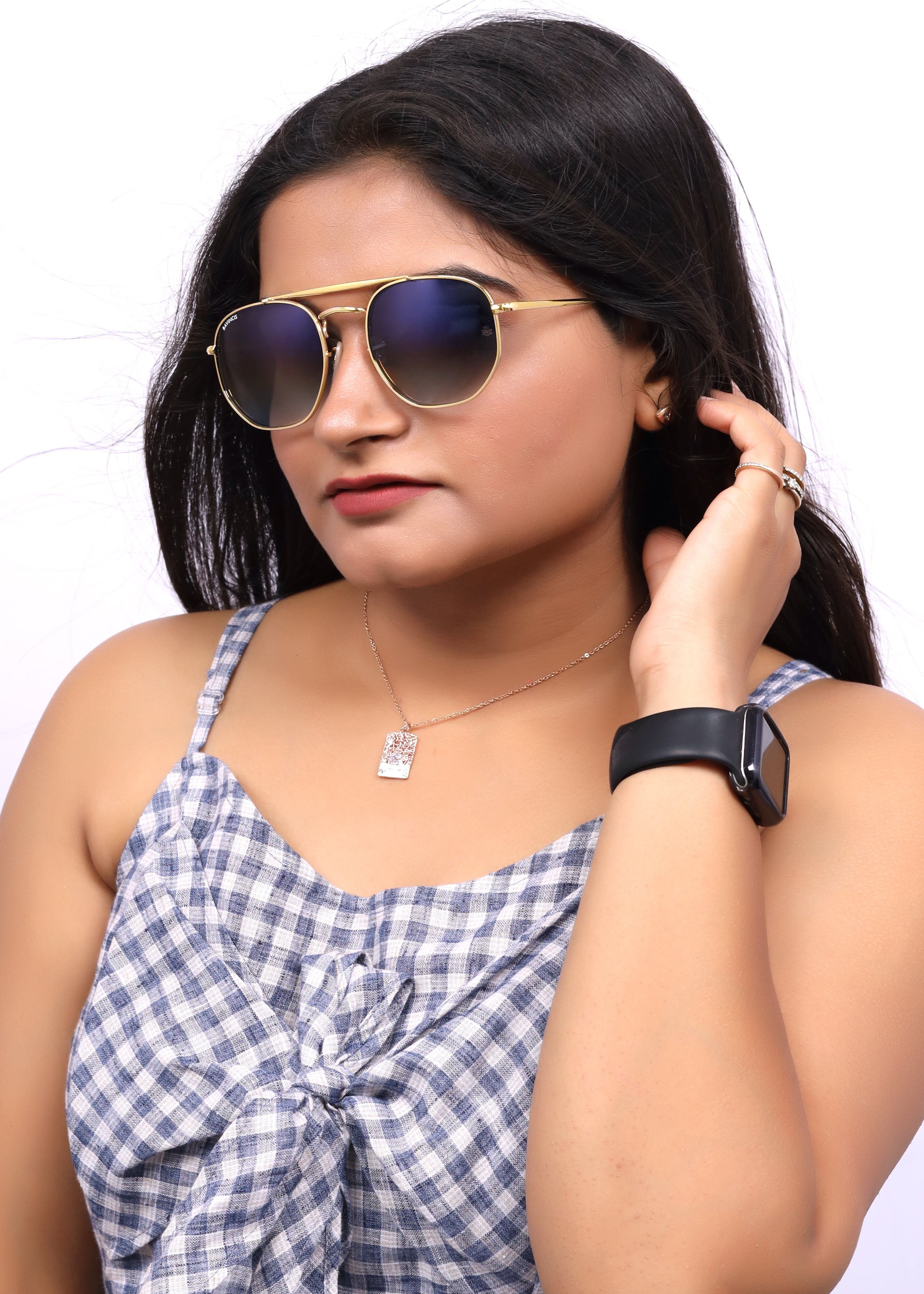 Bavincis Sparkle Gold And Blue Gradient Edition Sunglasses