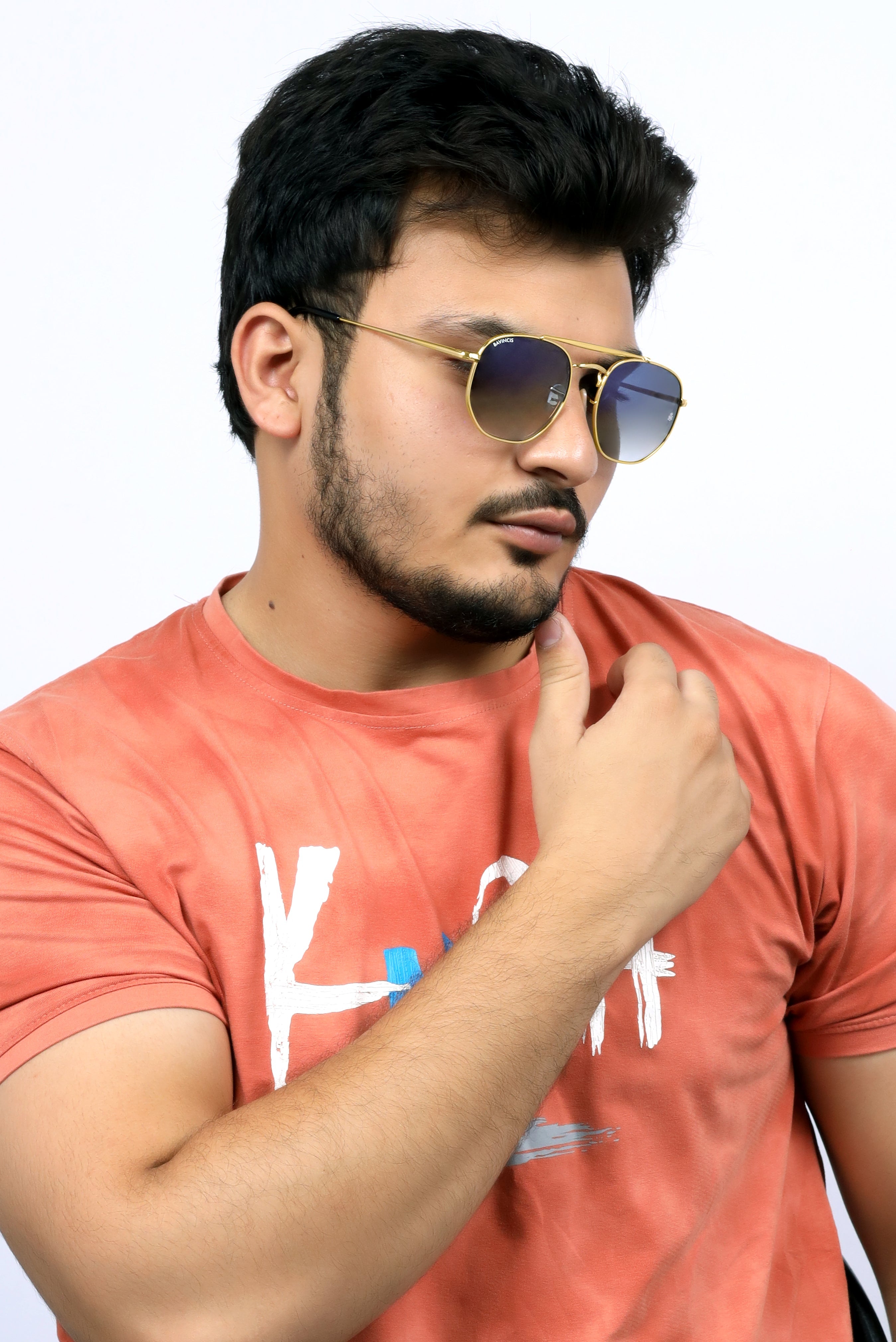 Bavincis Sparkle Gold And Blue Gradient Edition Sunglasses