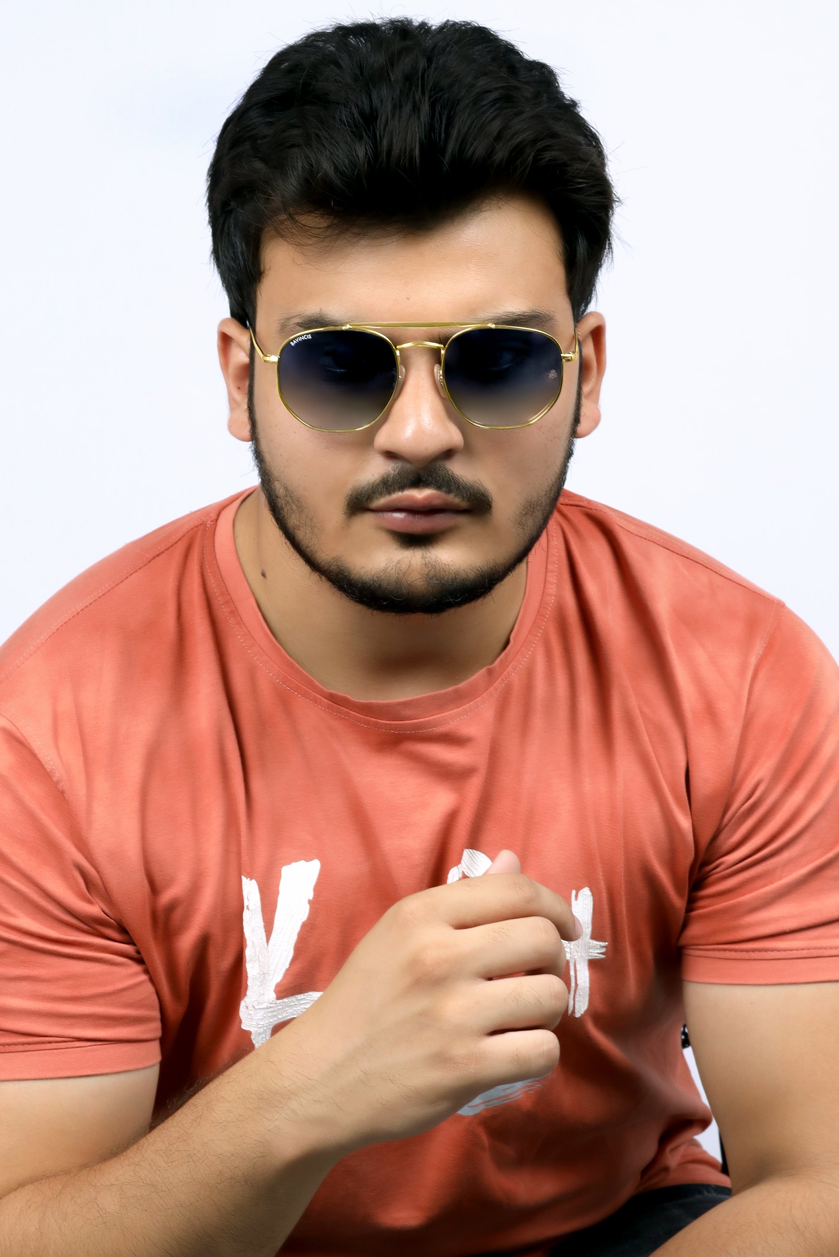 Bavincis Sparkle Gold And Blue Gradient Edition Sunglasses