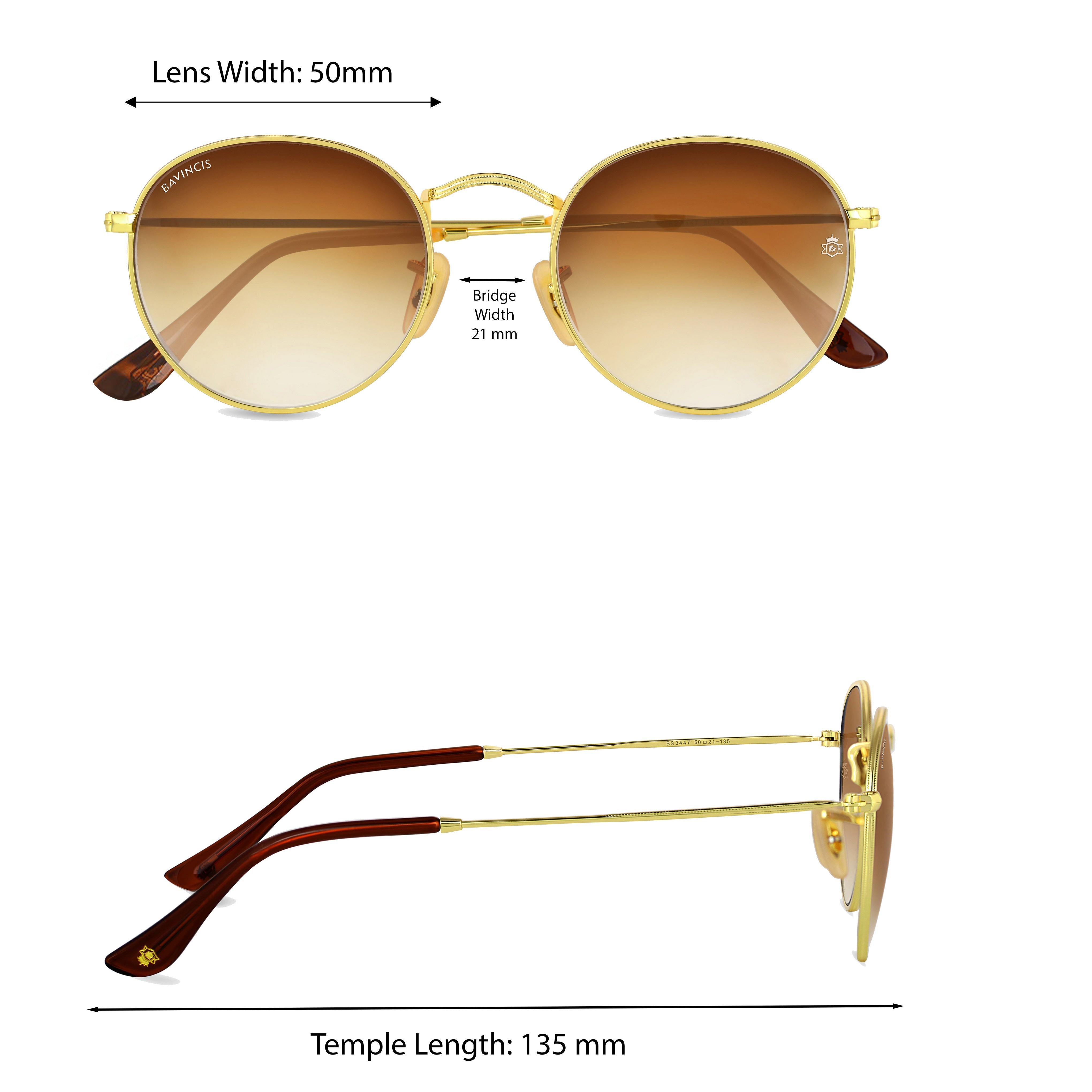 Bavincis Asmara Gold And Brown Gradient Edition Sunglasses