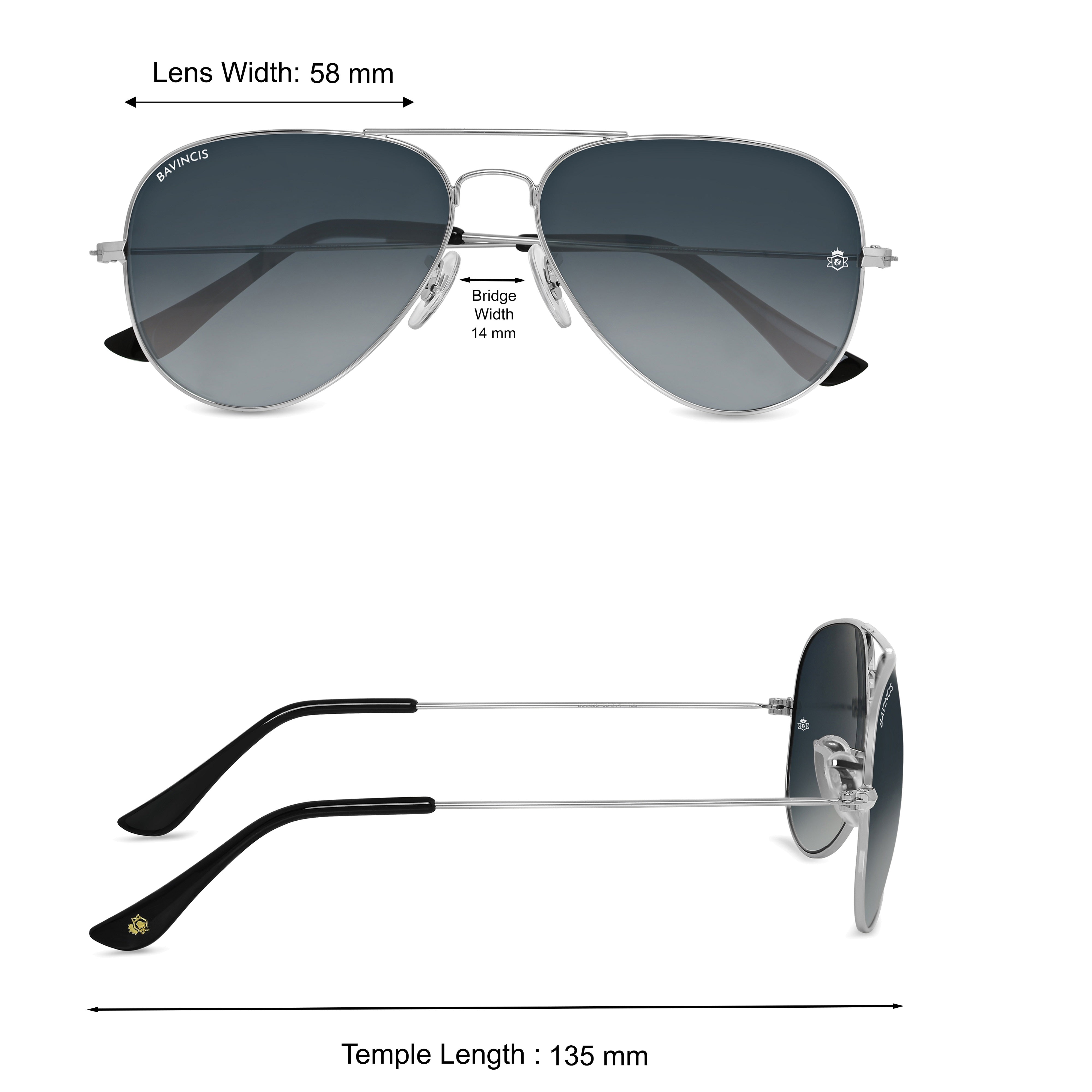 Bavincis Tommy Silver And Gray Gradient Edition Sunglasses