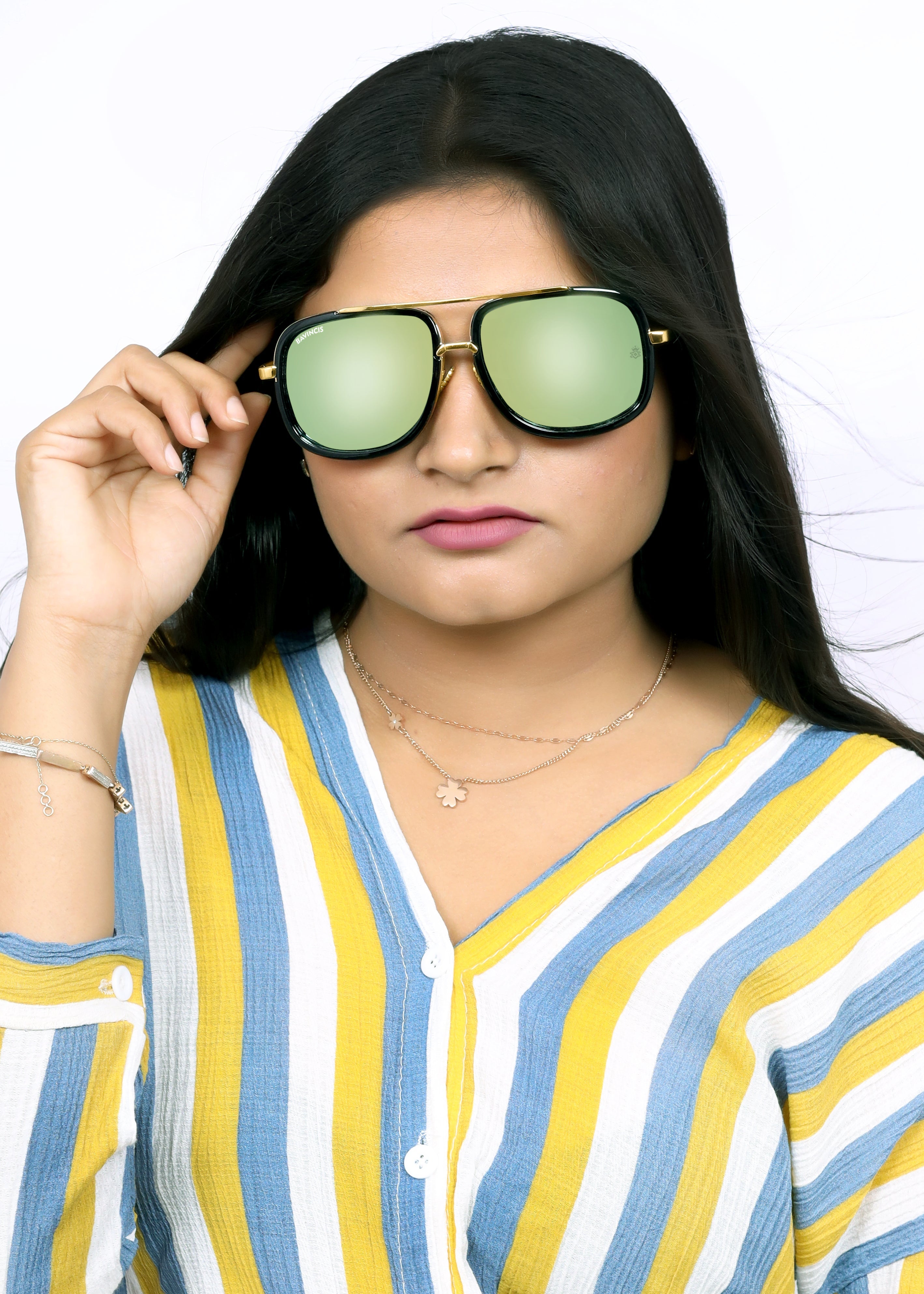 Bavincis Spectral Gold And Green Mercury Edition Sunglasses