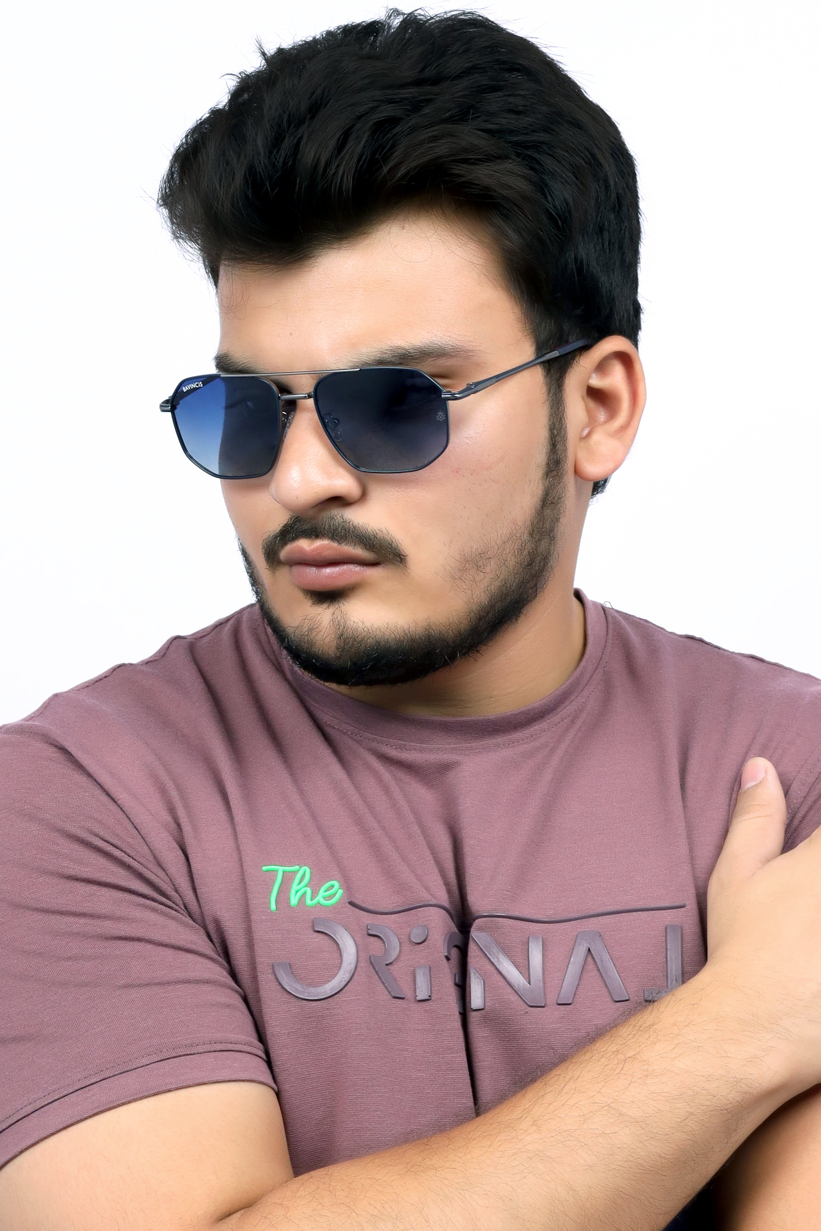 Bavincis Glance Silver And Blue Gradient Edition Sunglasses