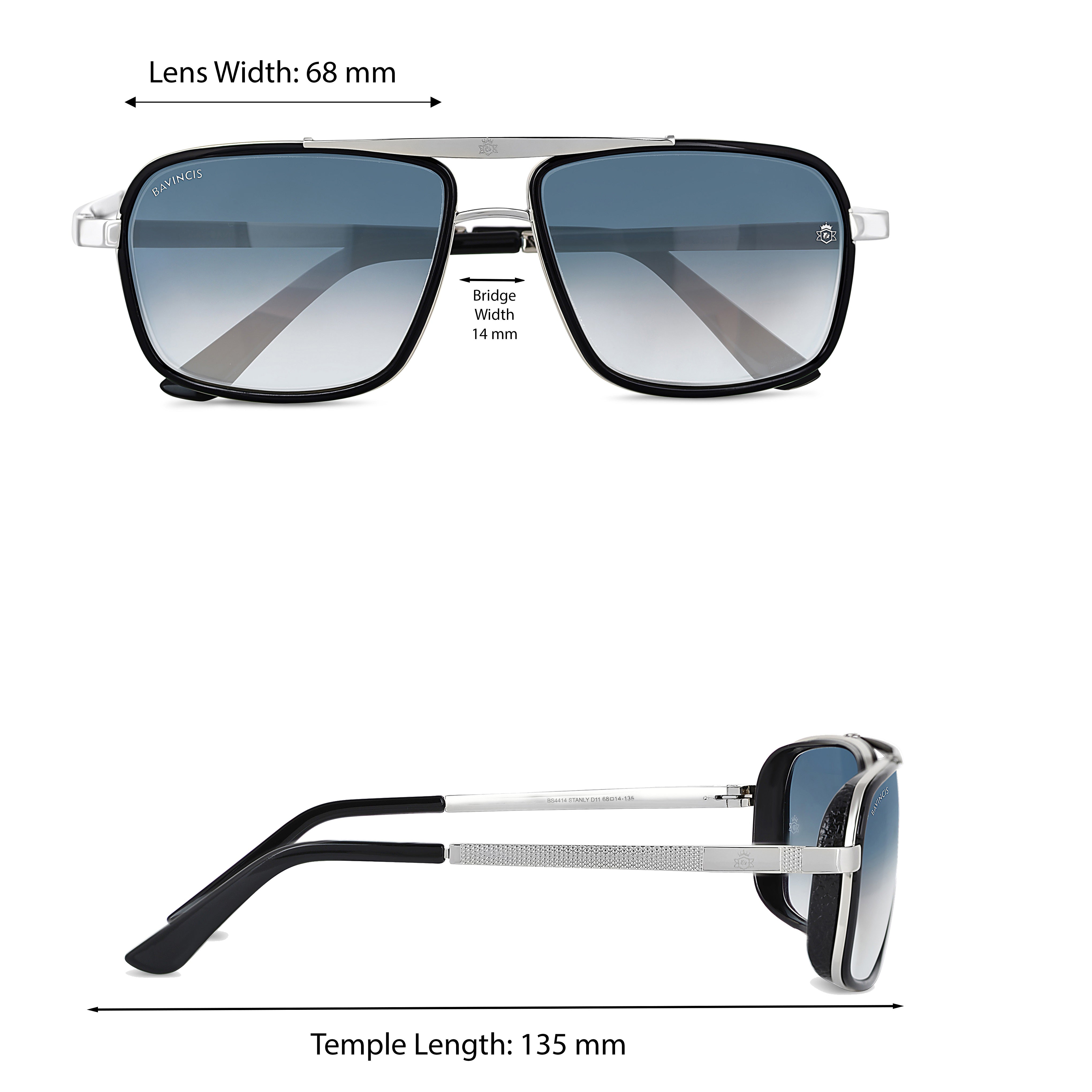 Bavincis Stanly D11 Silver And Gray Gradient Edition Sunglasses