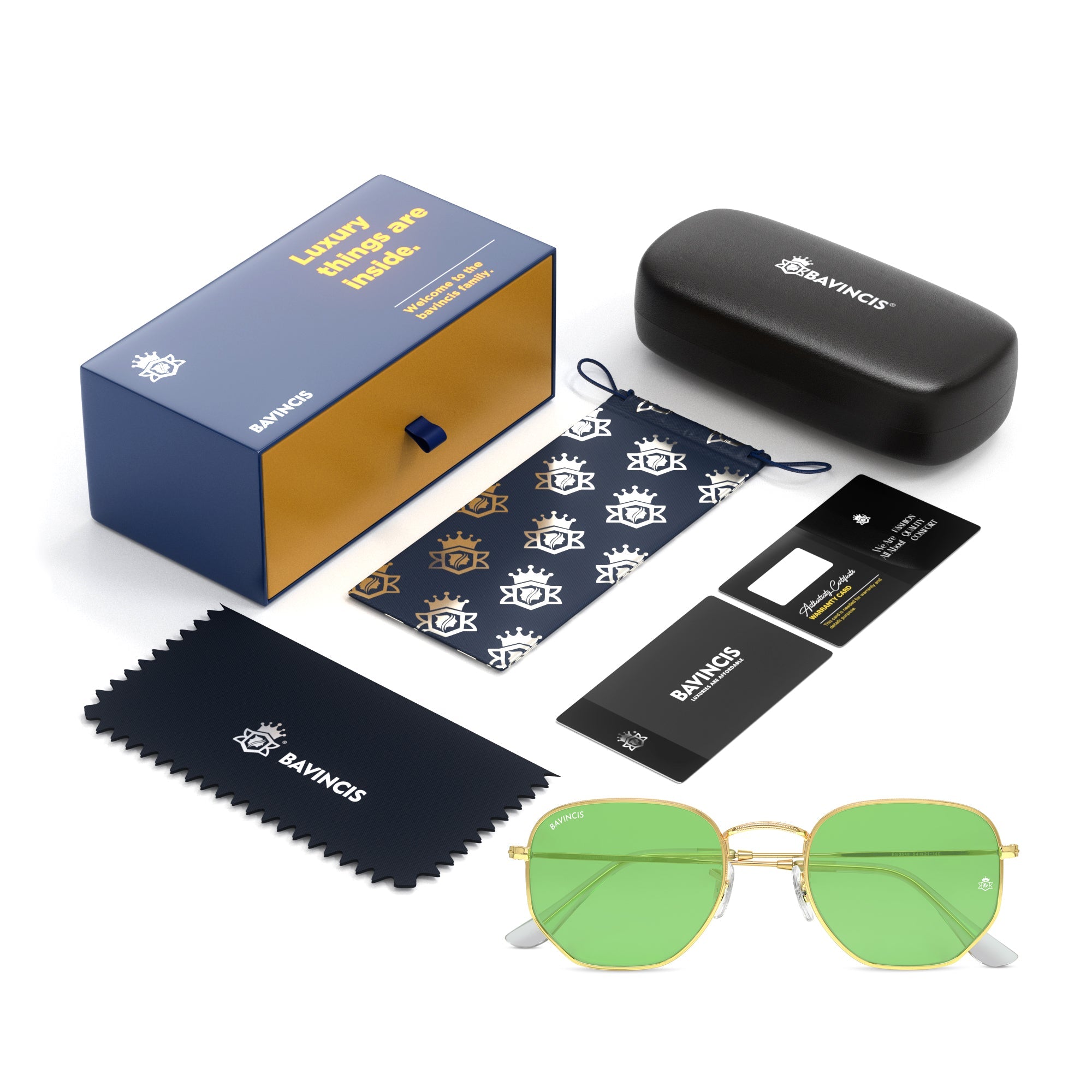 Bavincis Gemini Gold And Green Candy Edition Sunglasses