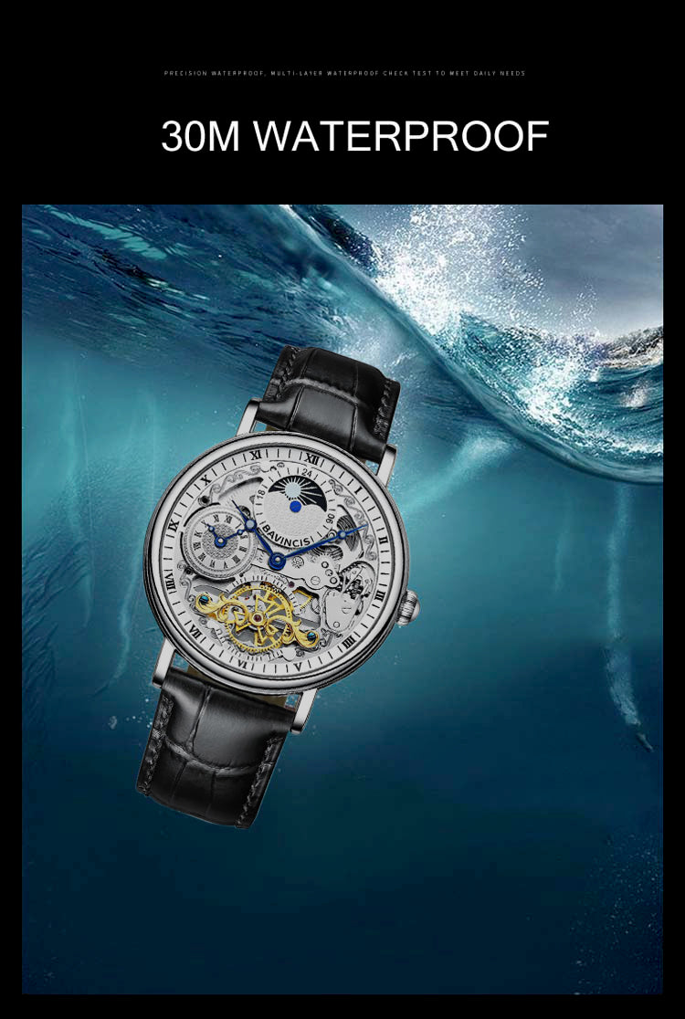 Bavincis Marcia Silver and Black I Automatic Watch - BAVINCIS