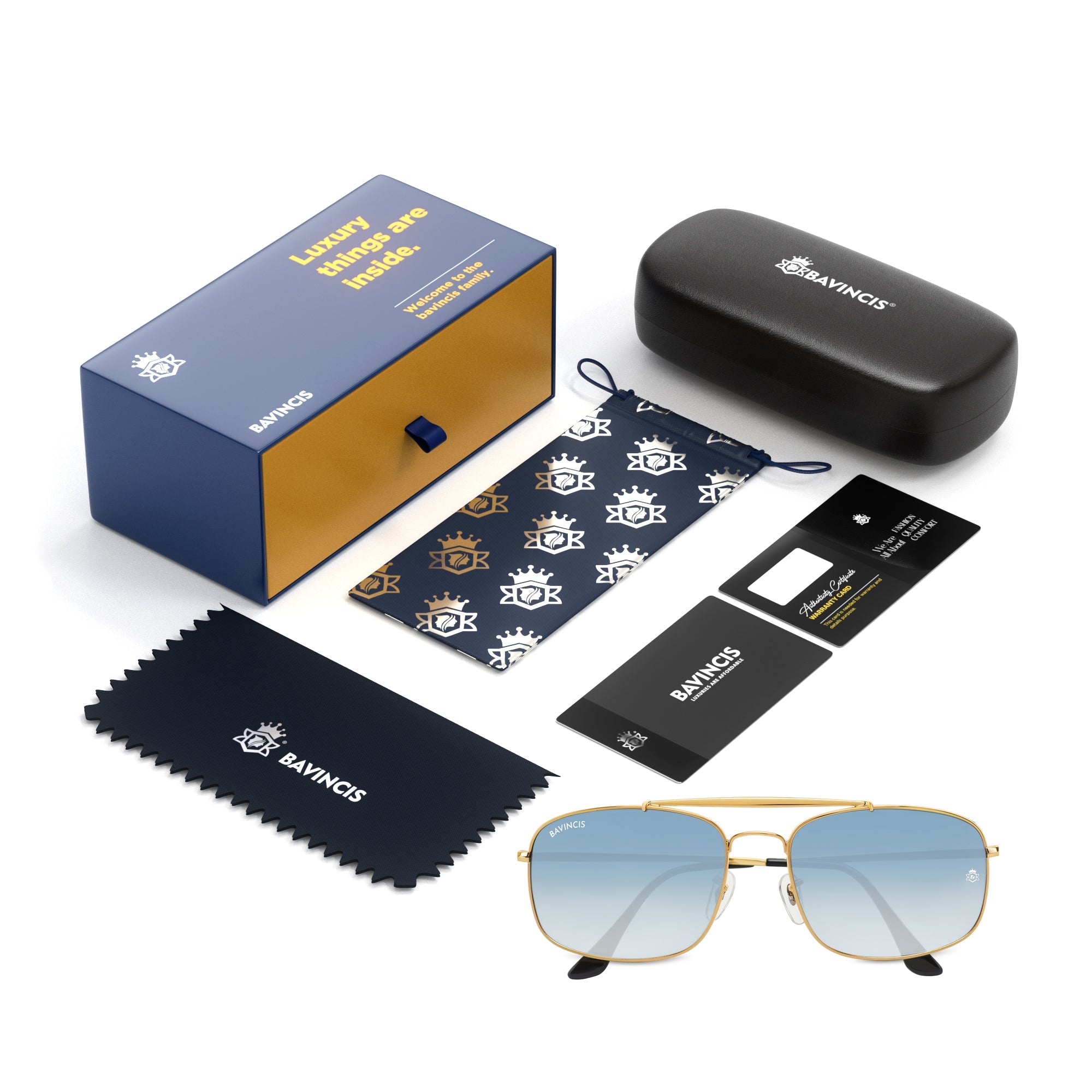 Bavincis Linford Gold And Classic Blue Edition Sunglasses