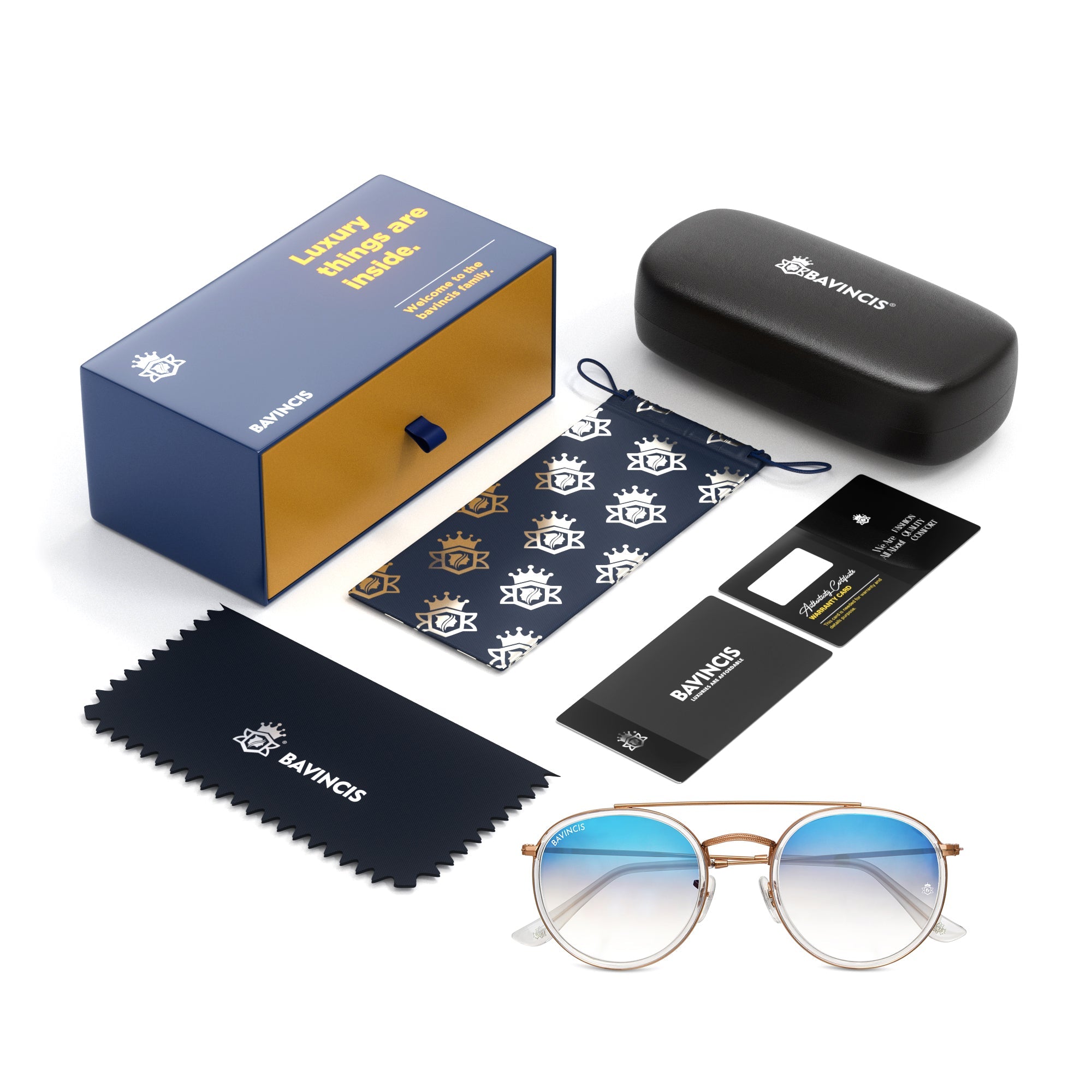 Bavincis Joyce Rose Gold And Blue Gradient Edition sunglasses