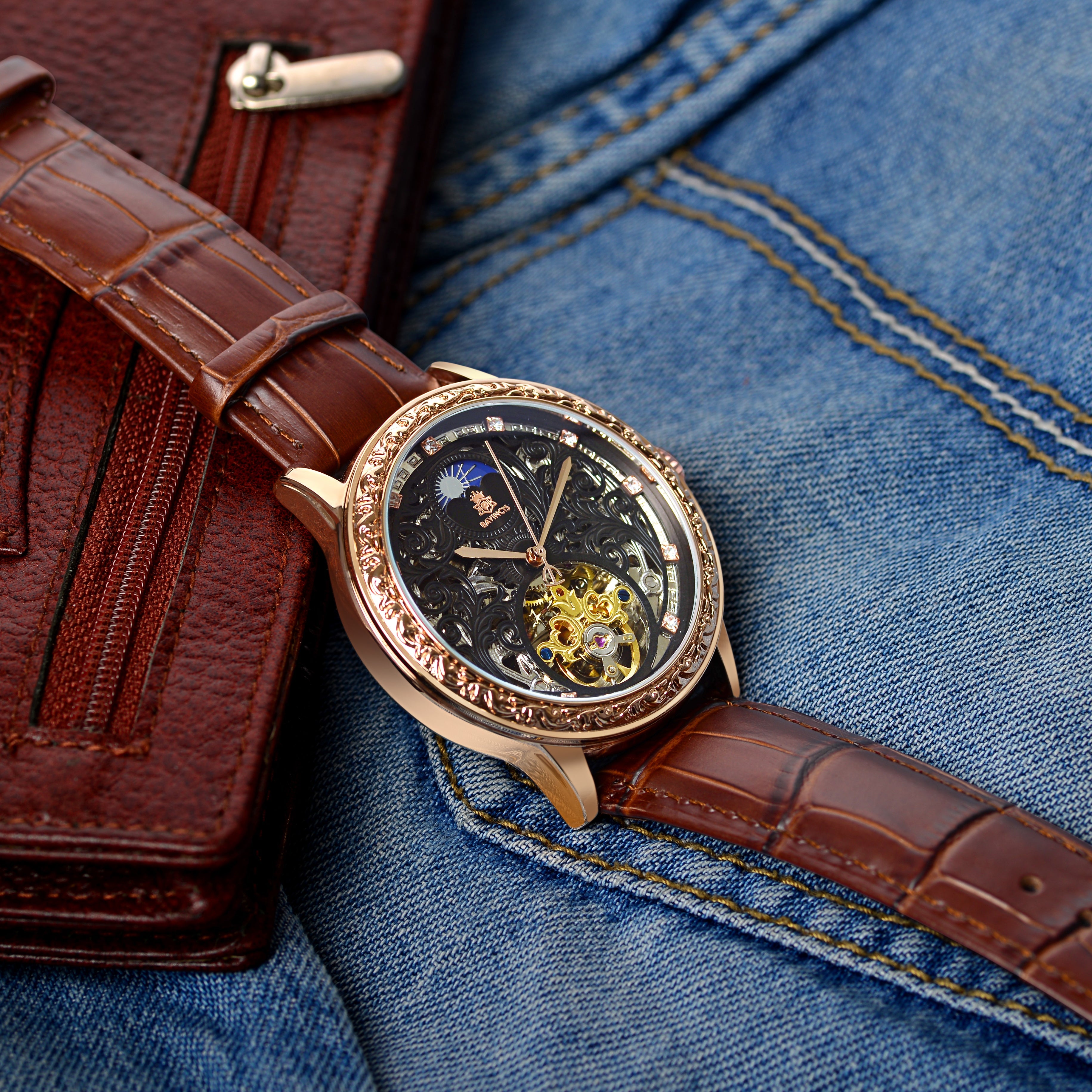 Bavincis Knox Black and Brown I Automatic Watch