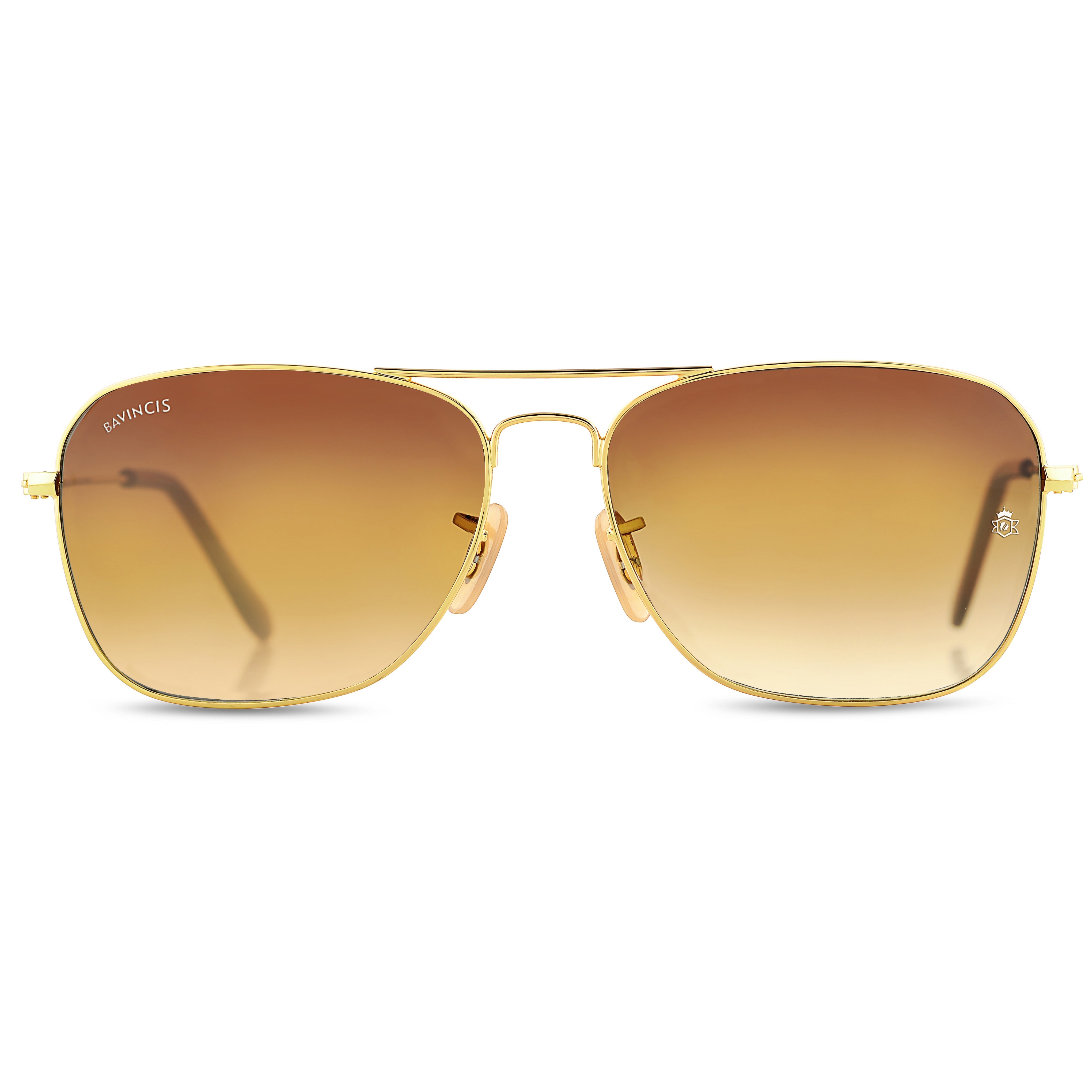 Bavincis Carloz Gold And Brown Gradient Edition Sunglasses