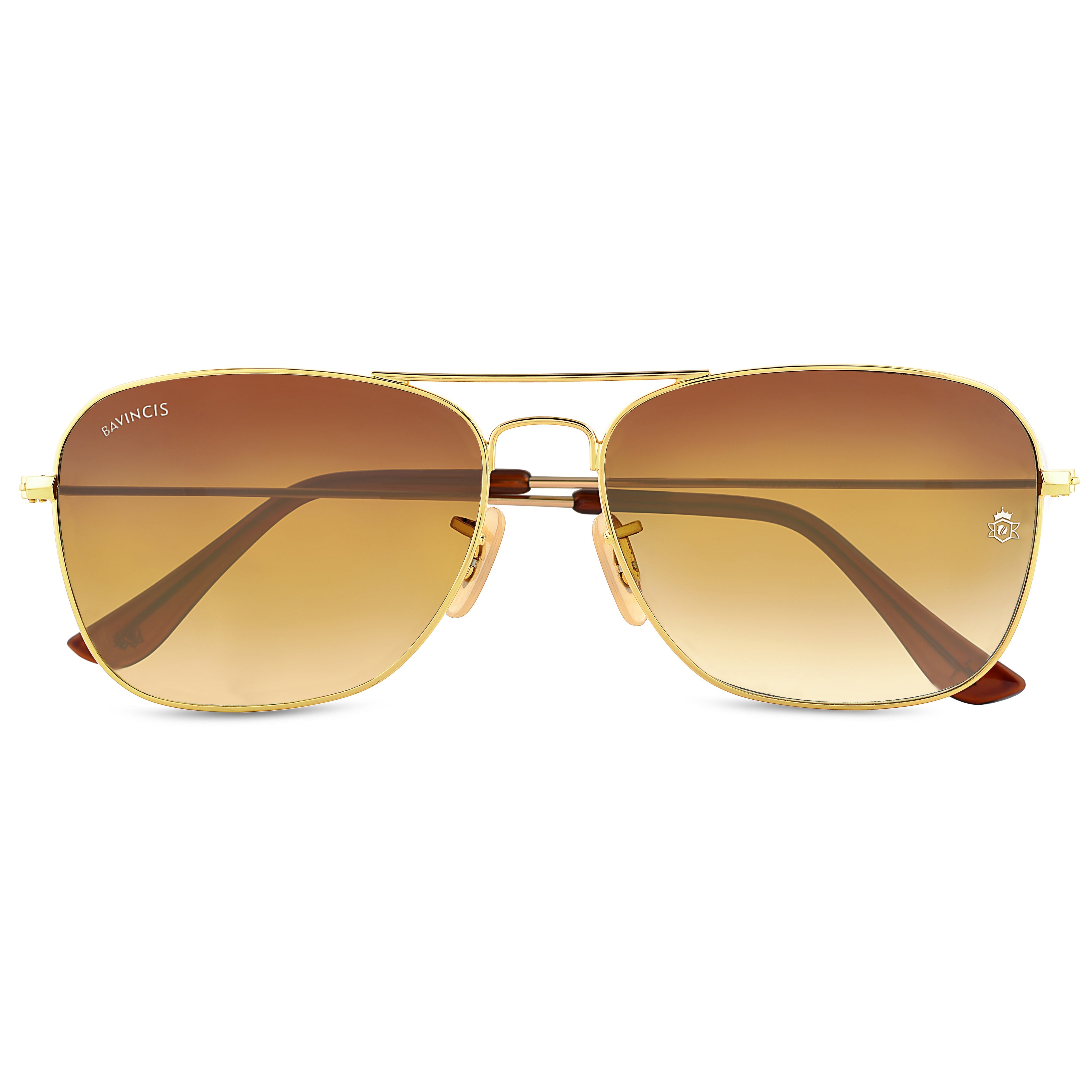 Bavincis Carloz Gold And Brown Gradient Edition Sunglasses
