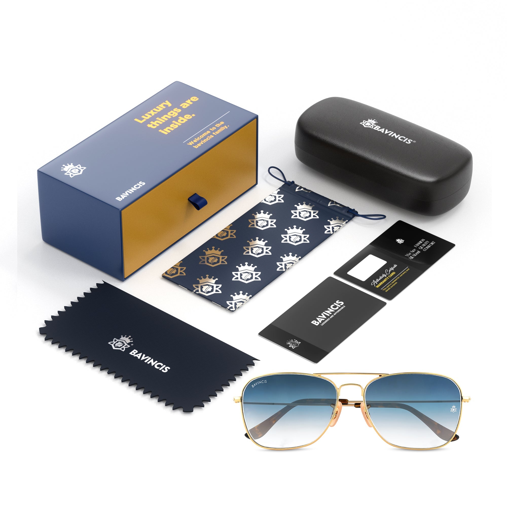 Bavincis Carloz Gold And Blue Gradient Edition Sunglasses