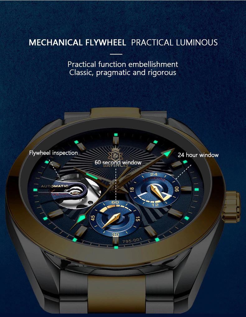 Bavincis Caltatrava Gold and Blue I Automatic Watch - BAVINCIS