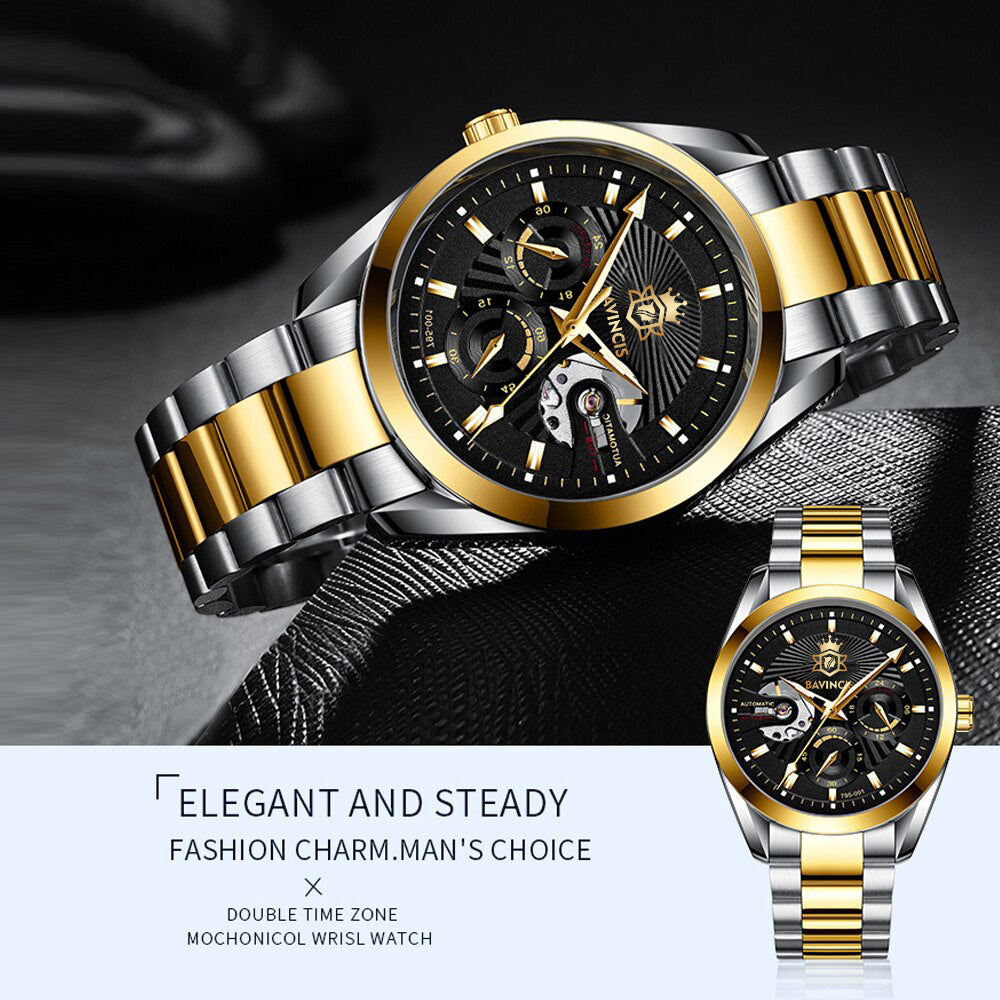 Bavincis Caltatrava Gold and Black I Automatic Watch - BAVINCIS