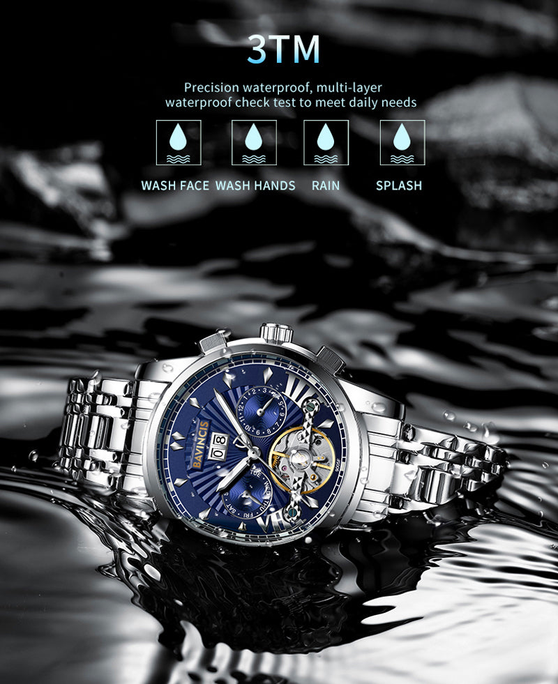 Bavincis Milgaus Silver And Blue I Automatic Watch - BAVINCIS