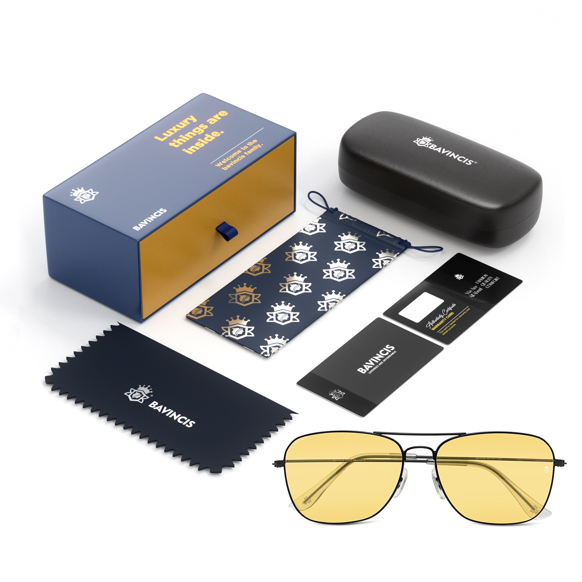 Bavincis Carloz Black And Yellow Edition Sunglasses