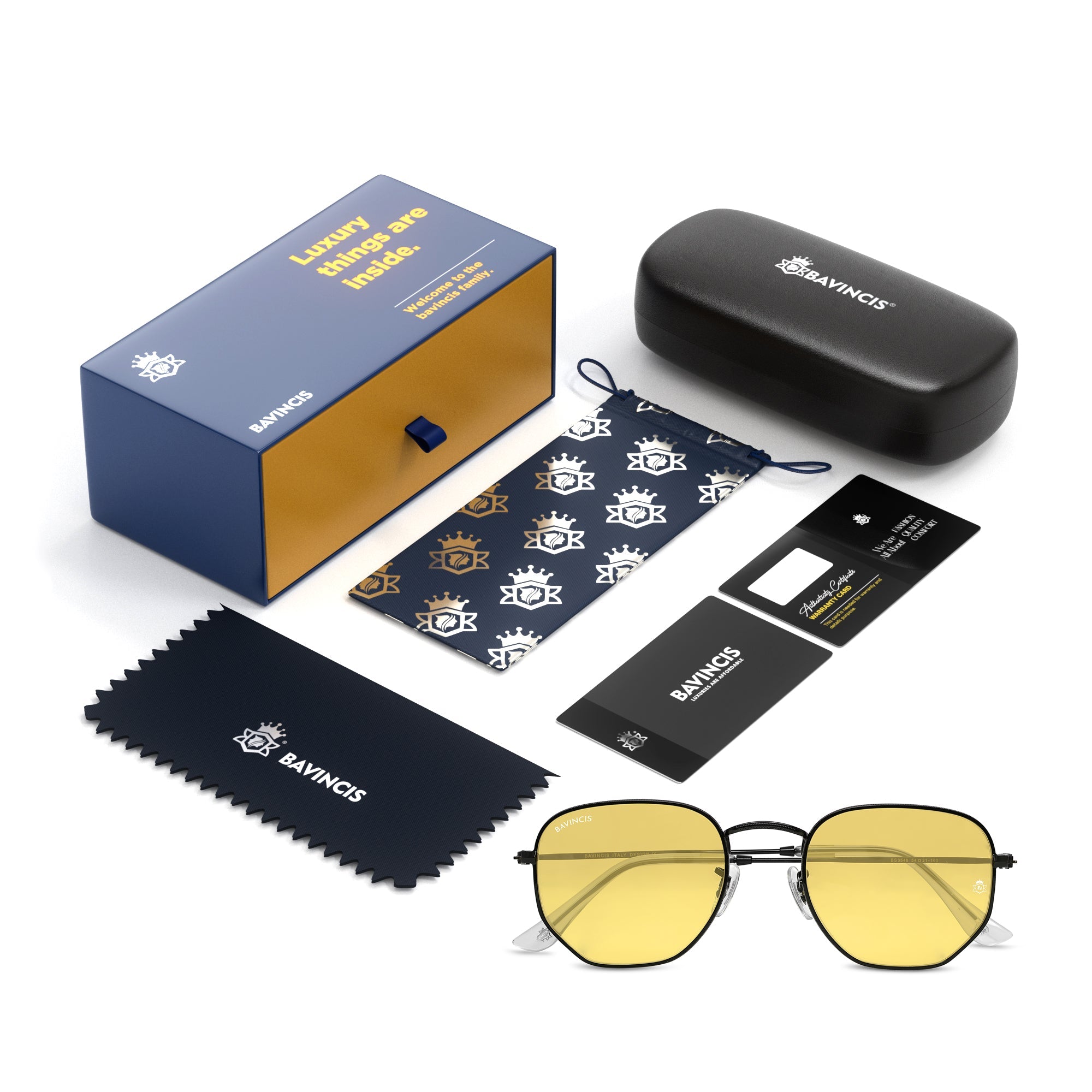 Bavincis Gemini Black And Yellow Edition Sunglasses